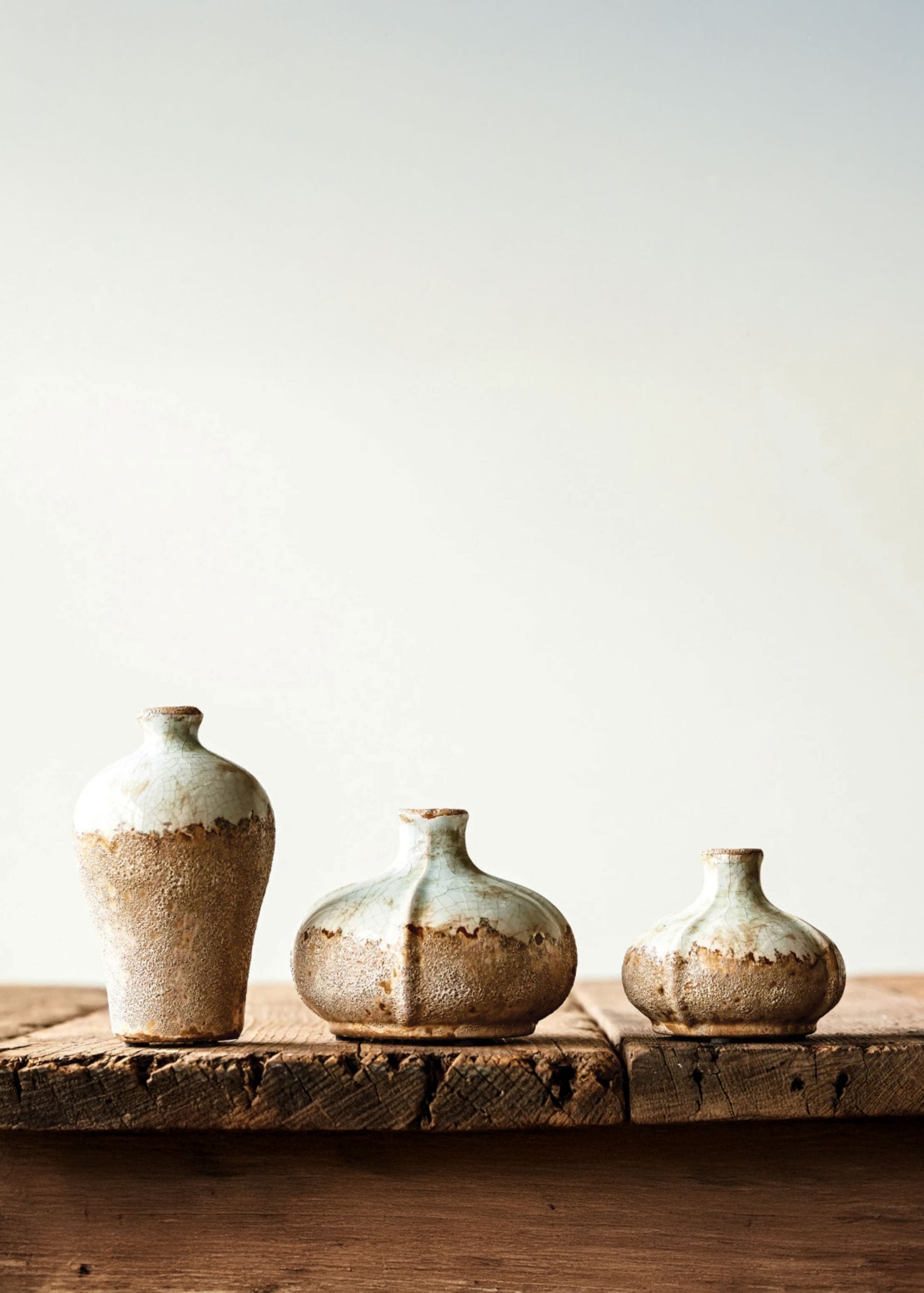 Distressed Terra Cotta Bud Vases