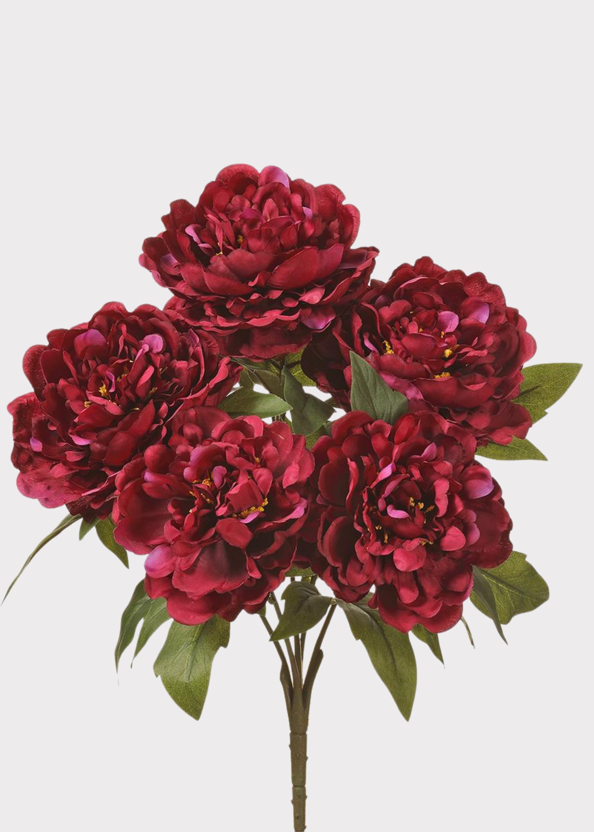 Burgundy Fake Peony Flower Bush