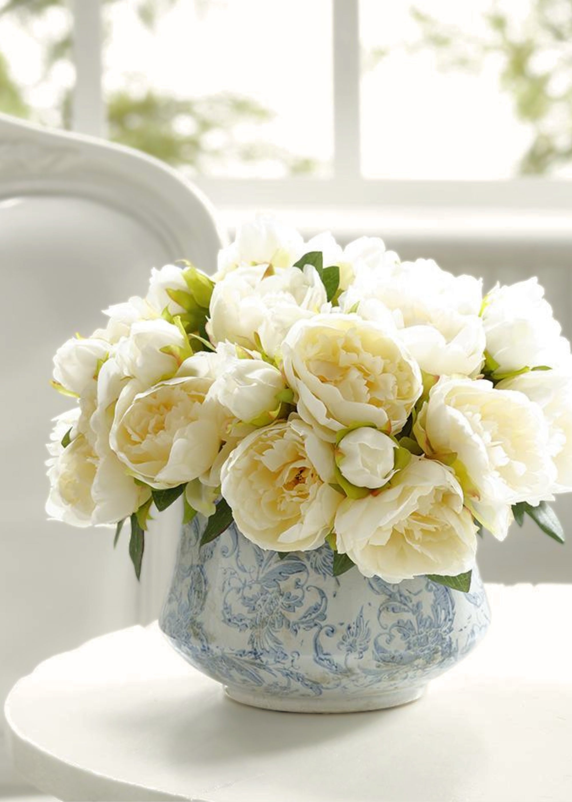 Artificial Peony Bouquet Arranged in Vase