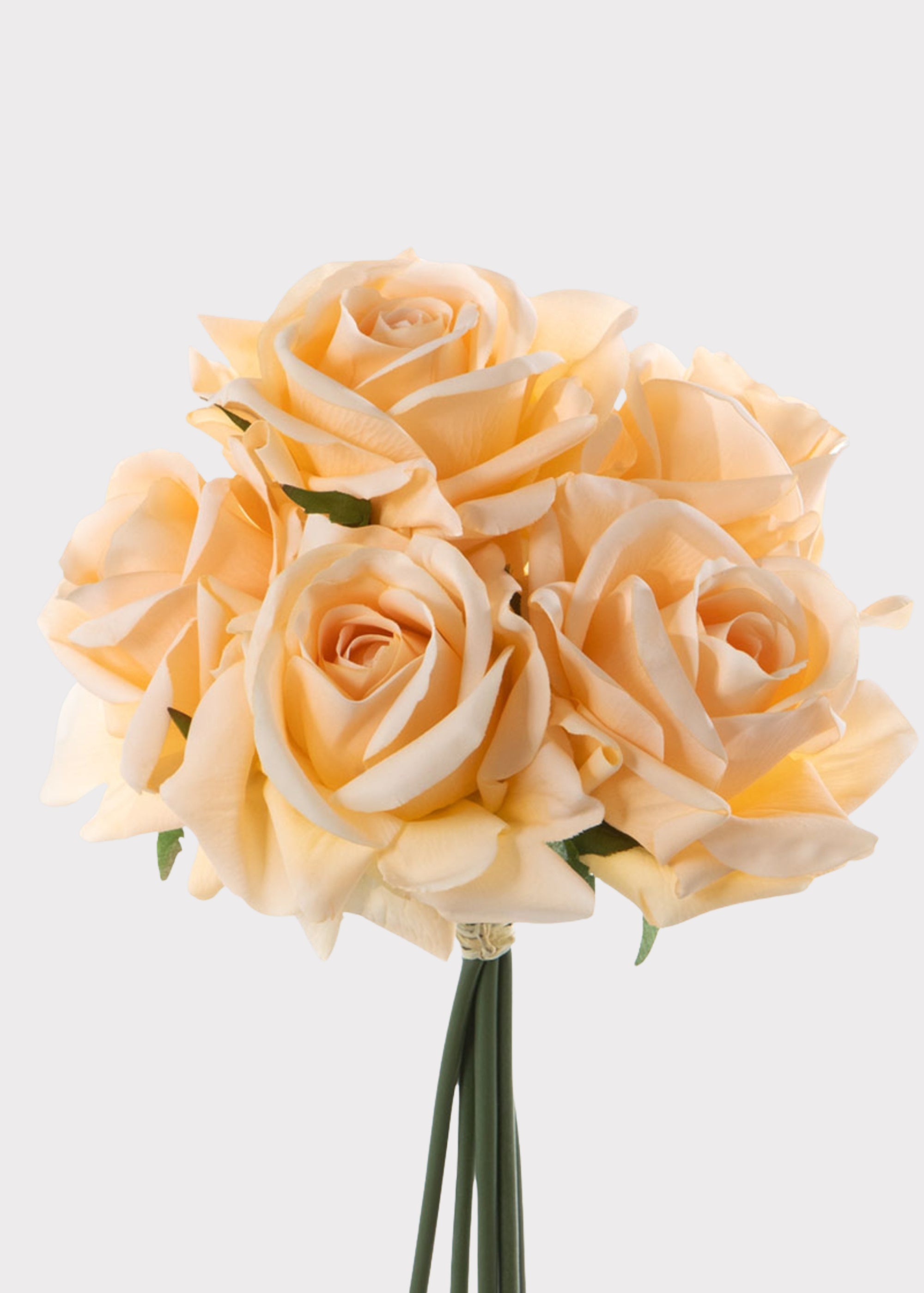 Real Touch Rose Flower Bundle in Soft Apricot