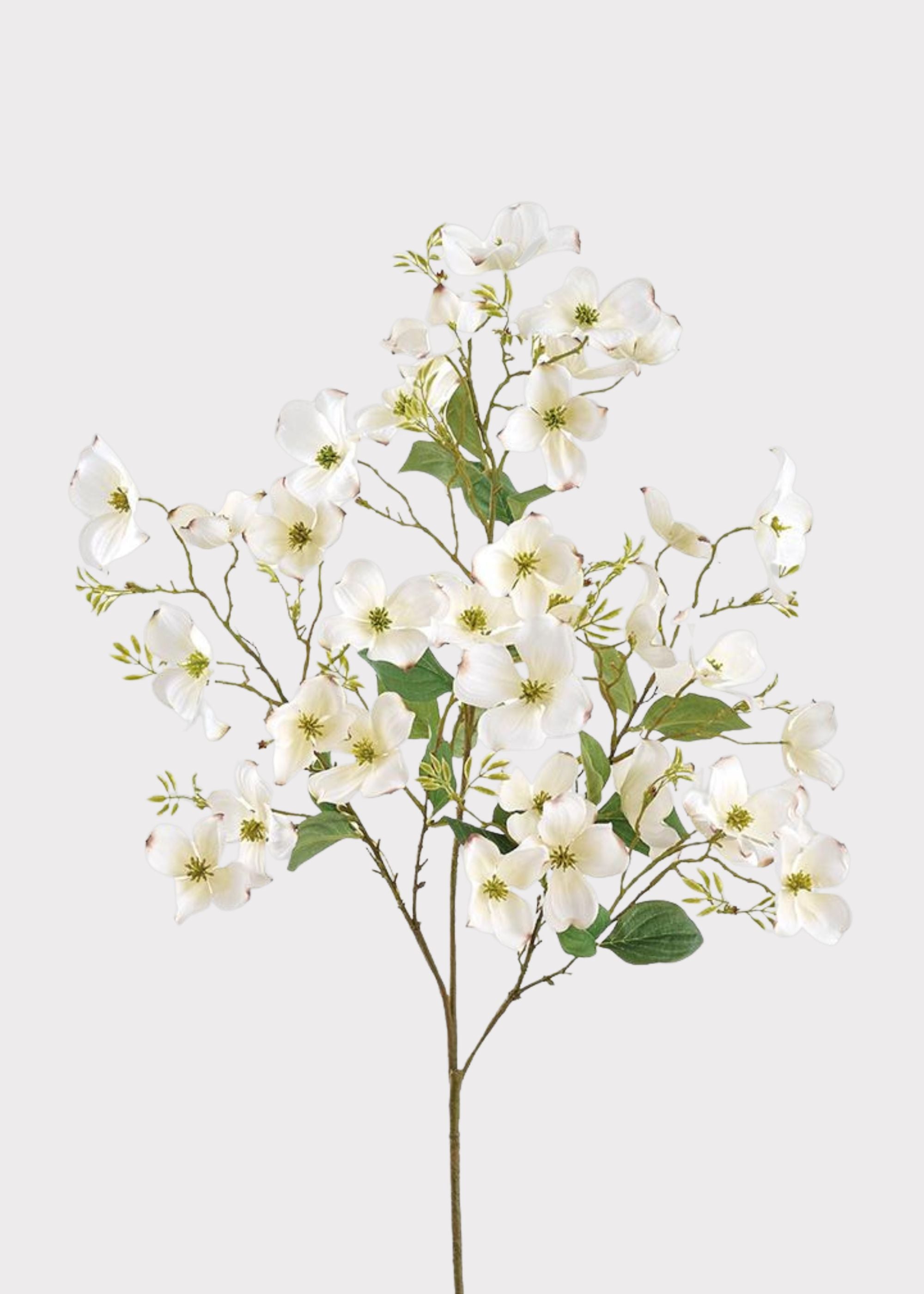 Faux White Blooming Dogwood Flower Branch