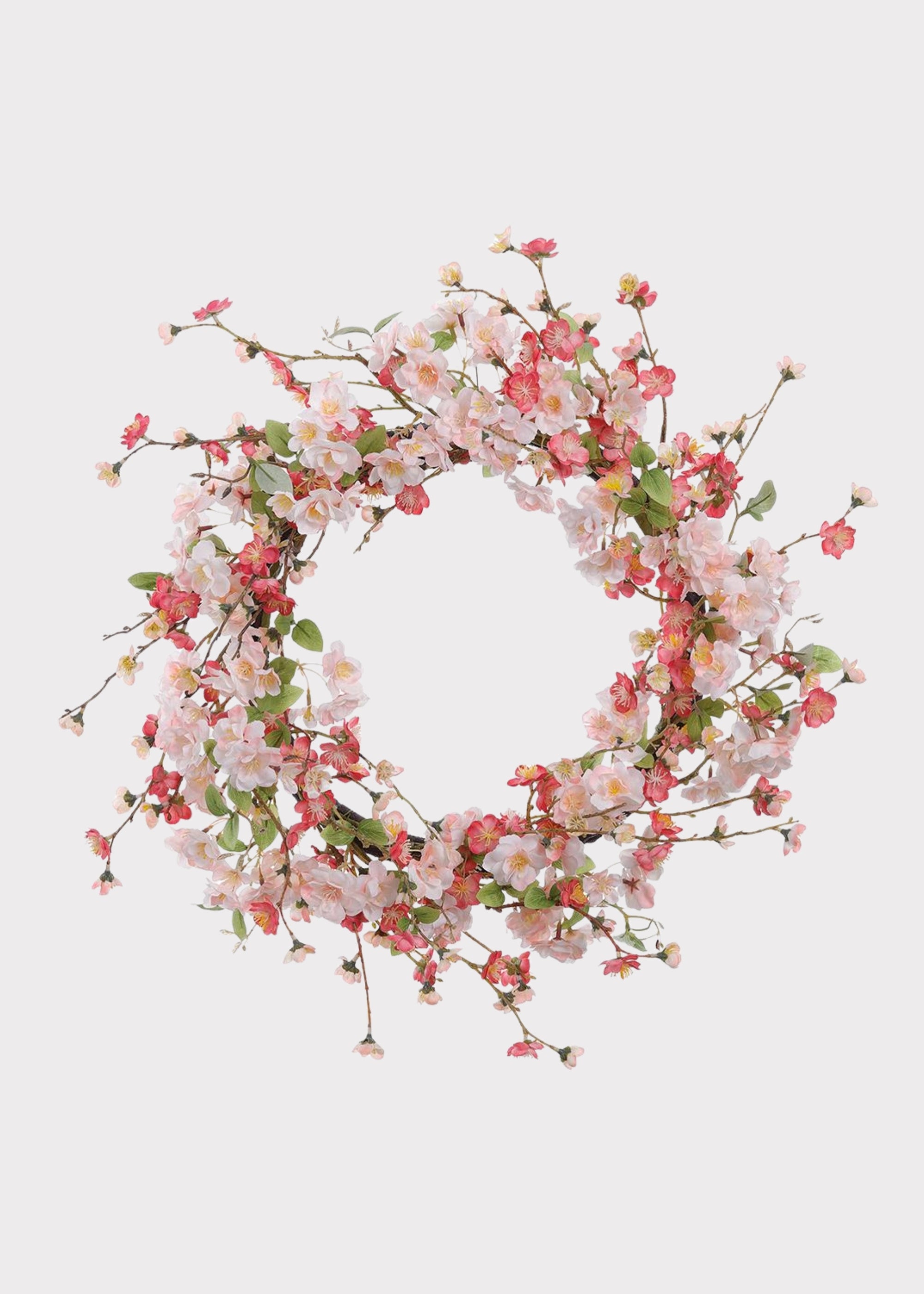 Pink Artificial Cherry Blossom Spring Flower Wreath