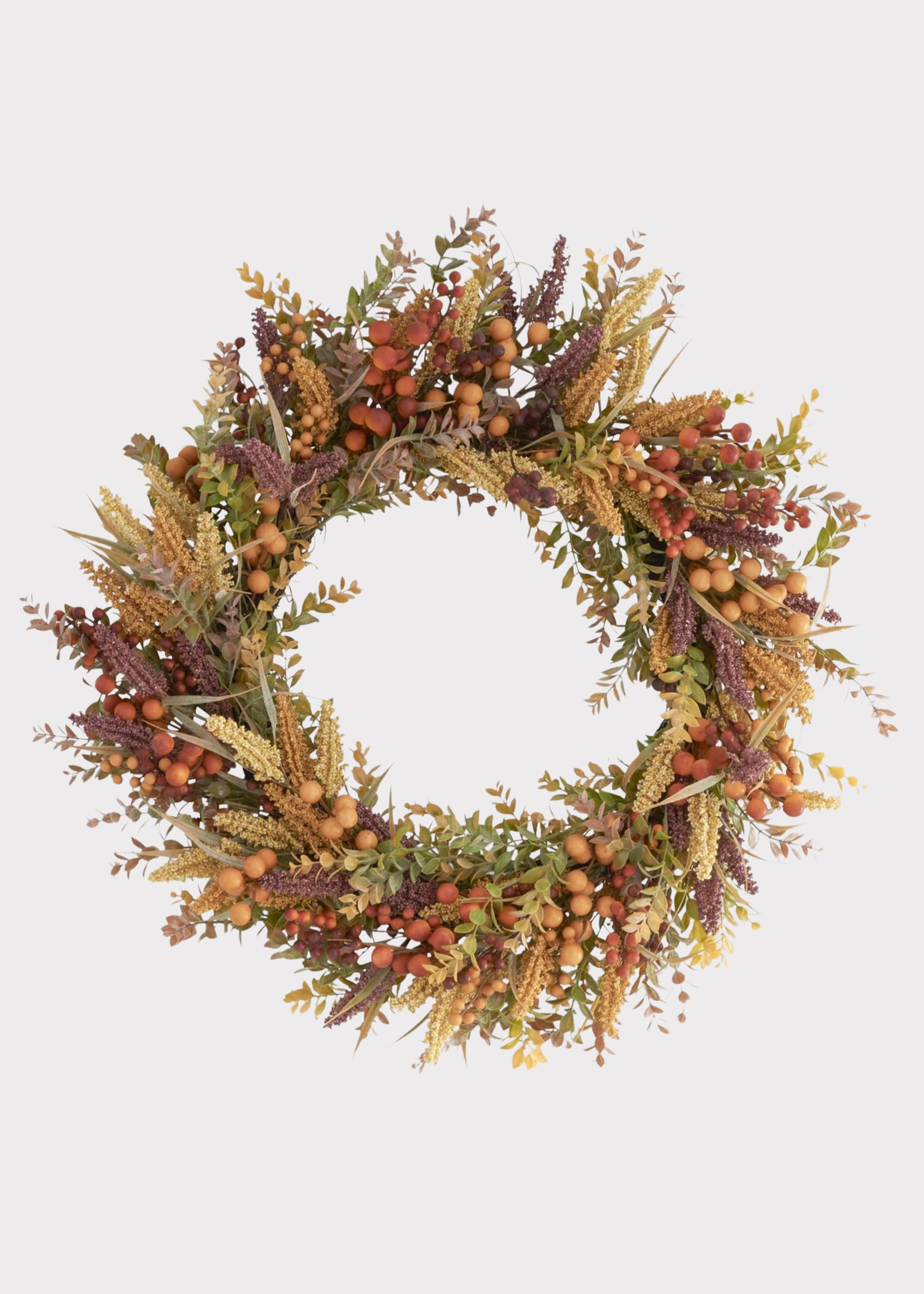 Mixed Fake Fall Foliage and Berry Wreath