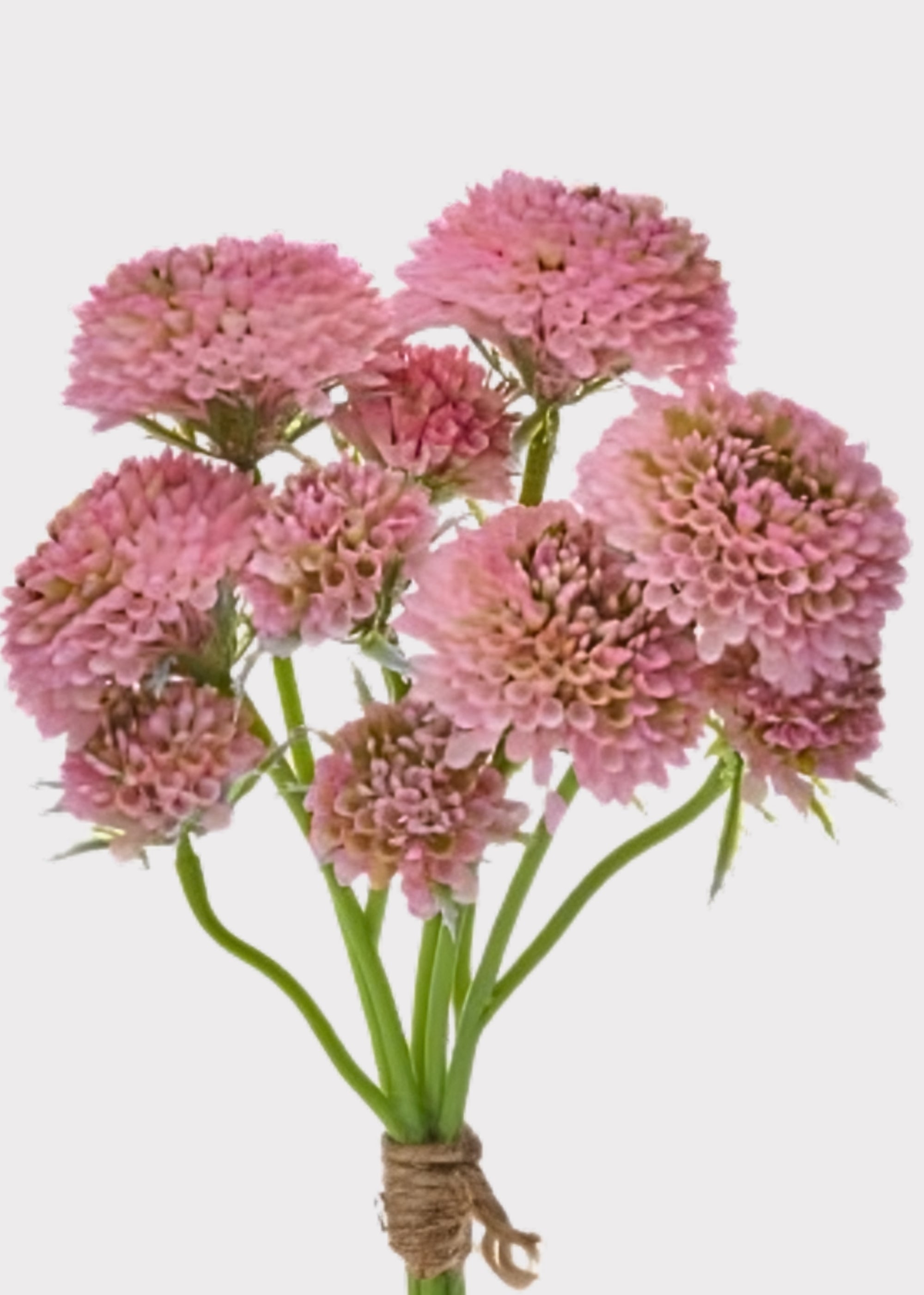 Faux Flowers Pink Scabiosa Wildflower Bundle