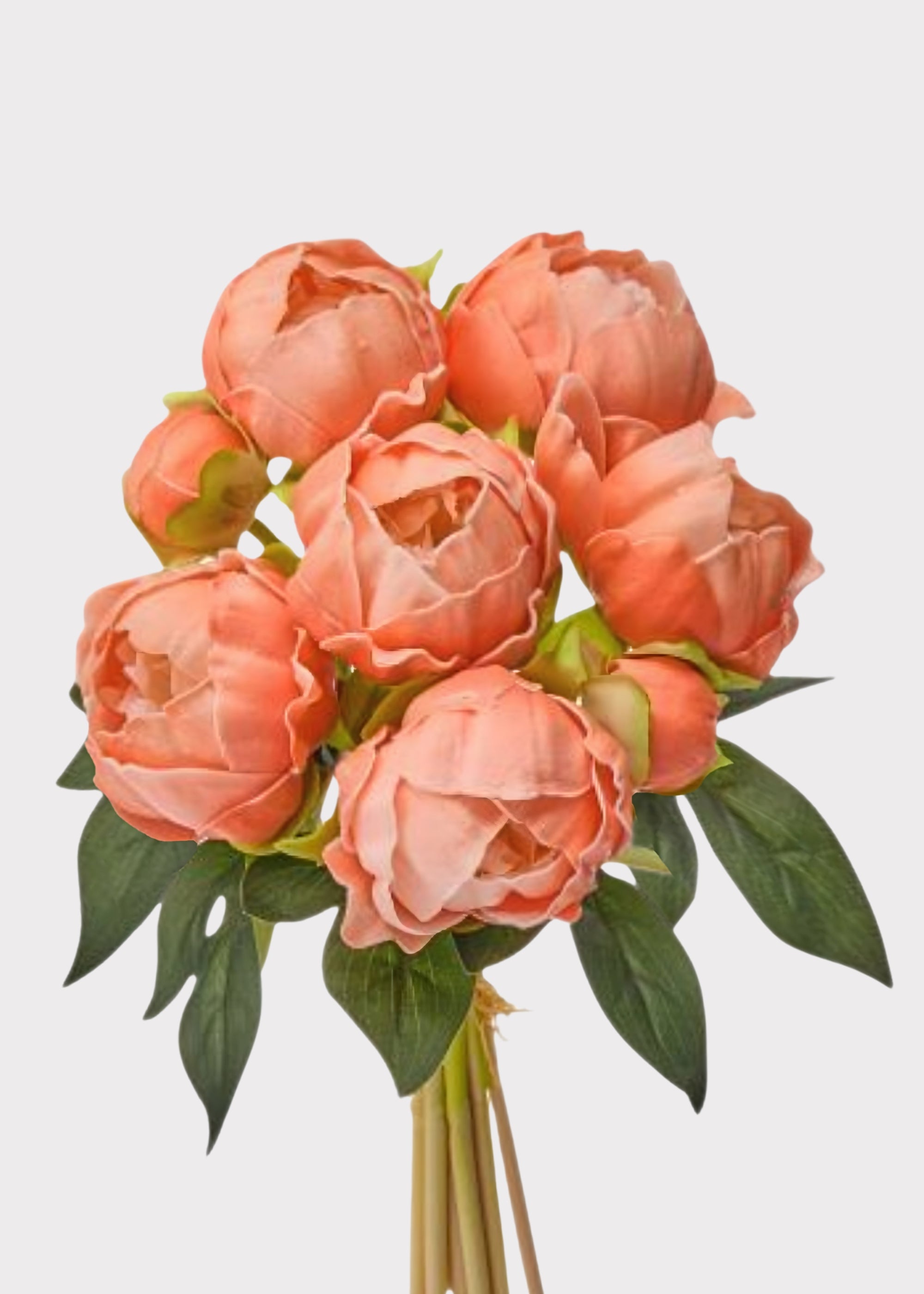 Bundle of Real Touch Peach Peonies