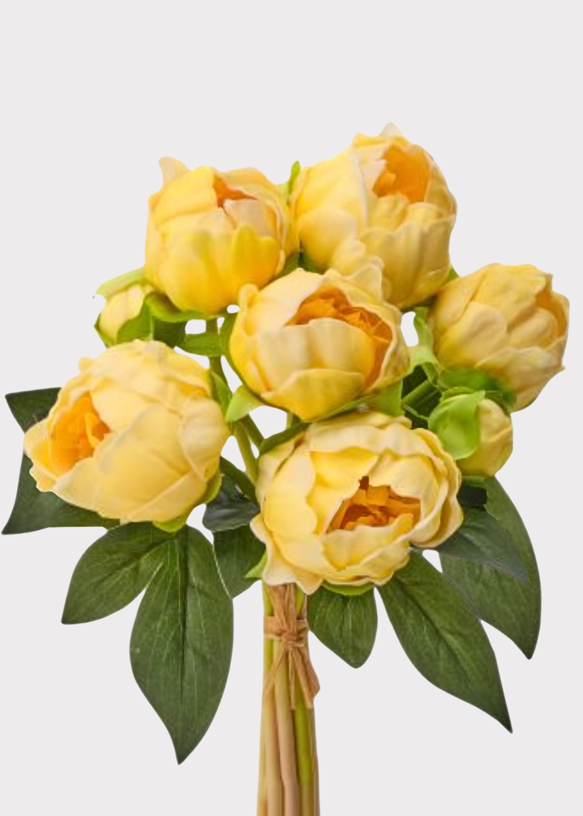 Butter Yellow Real Touch Peony Bundle