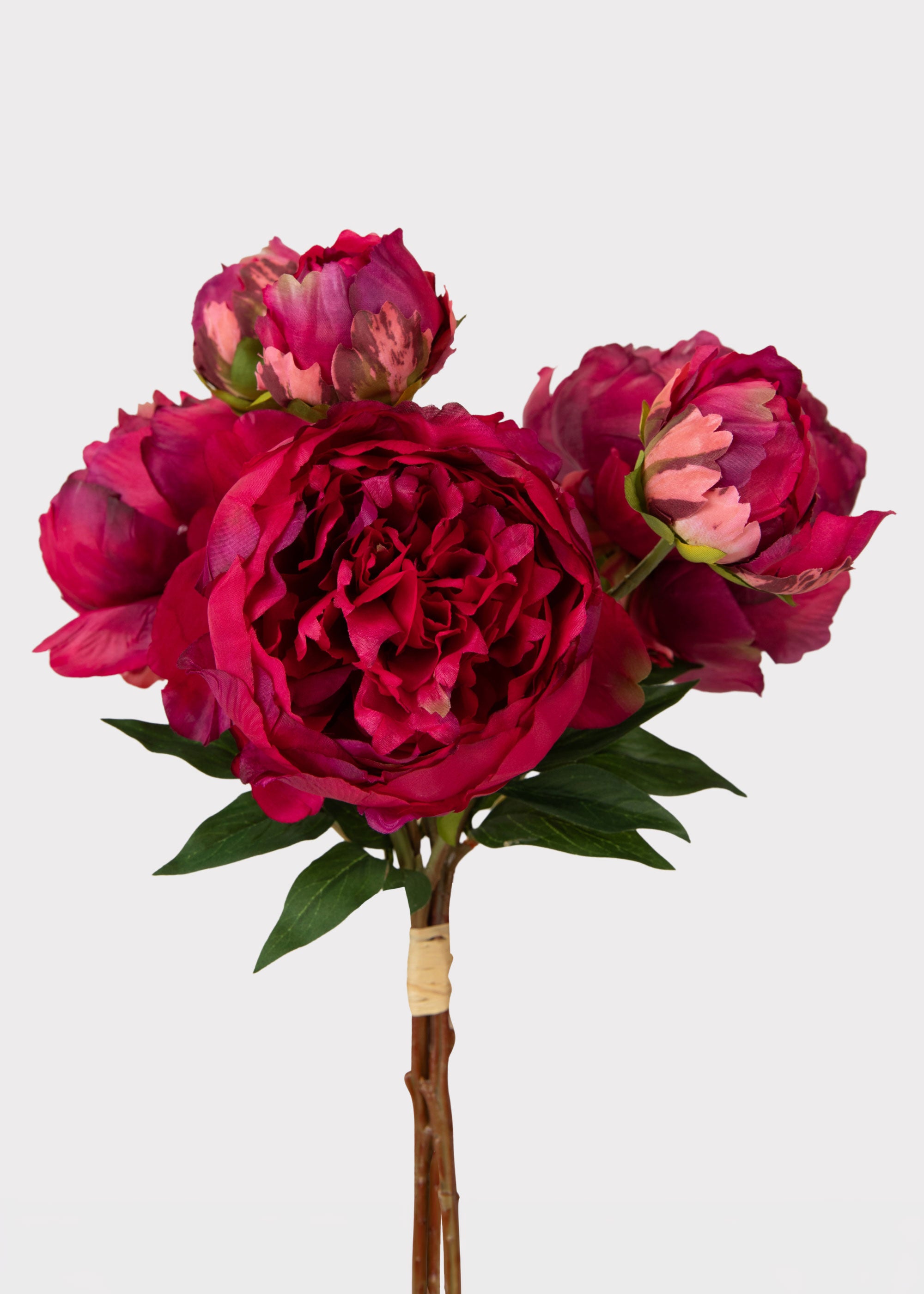 Fuchsia Faux Flower Peony Bundle