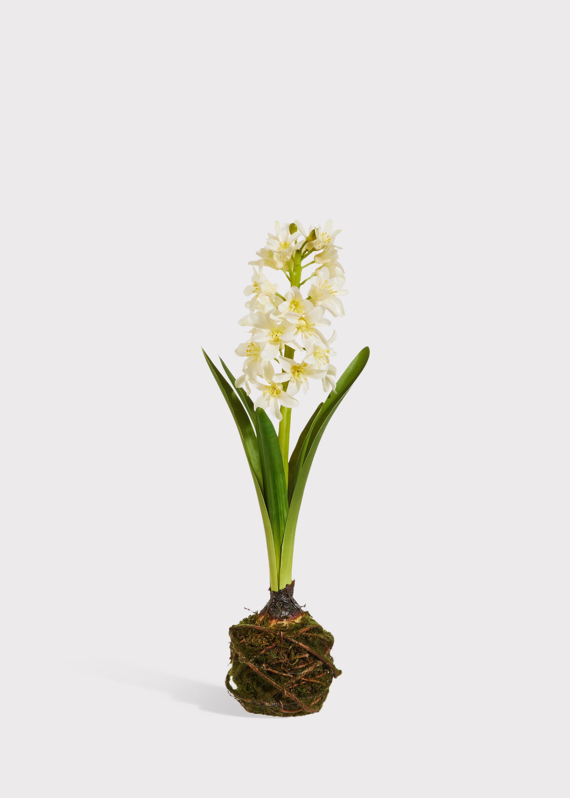 White Fake Spring Hyacinth Drop-In Plant