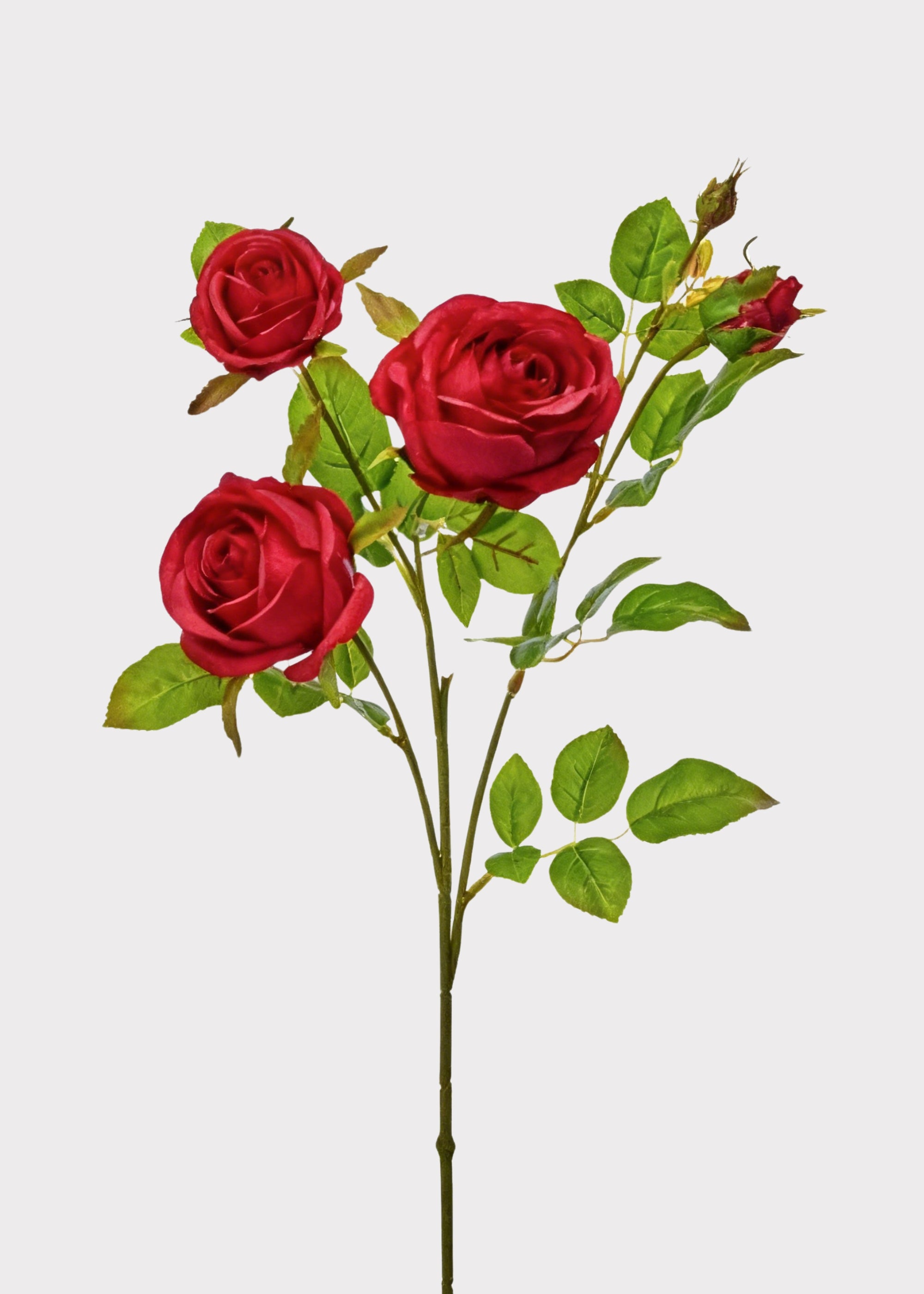 Red Fake Rose Flower Spray