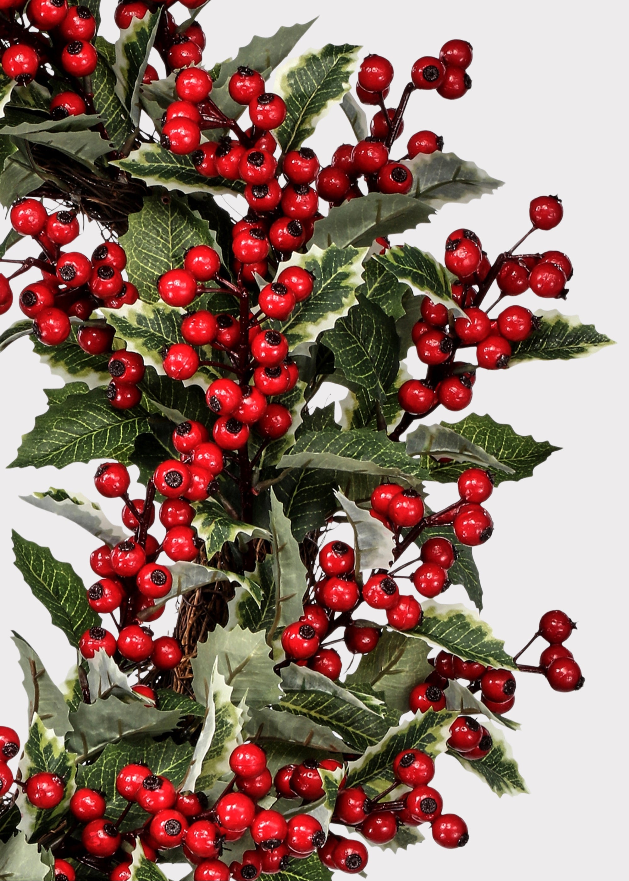 Close-up of WInter Red Berry Wreath