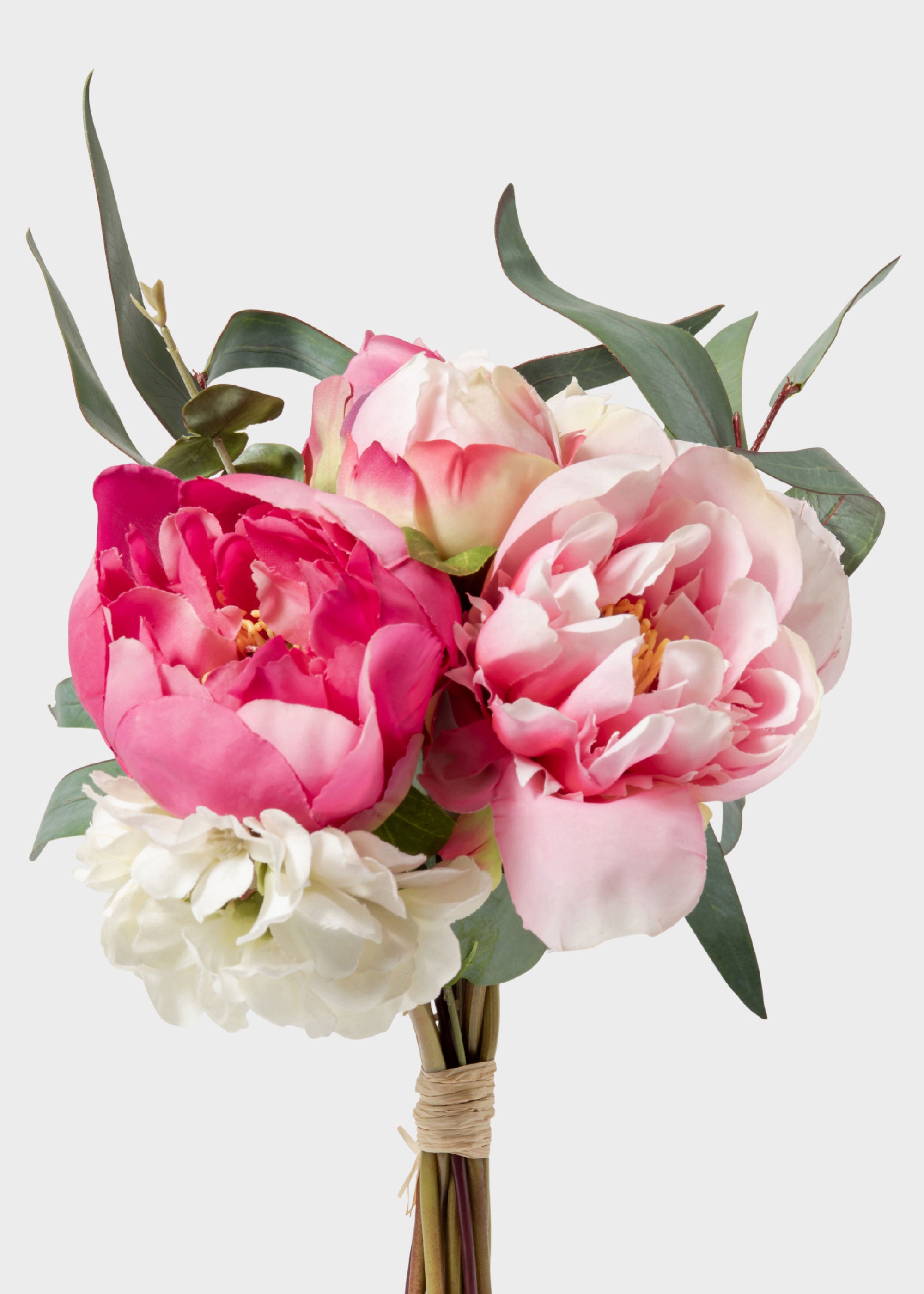 Faux Peony and Eucalyptus Bouquet