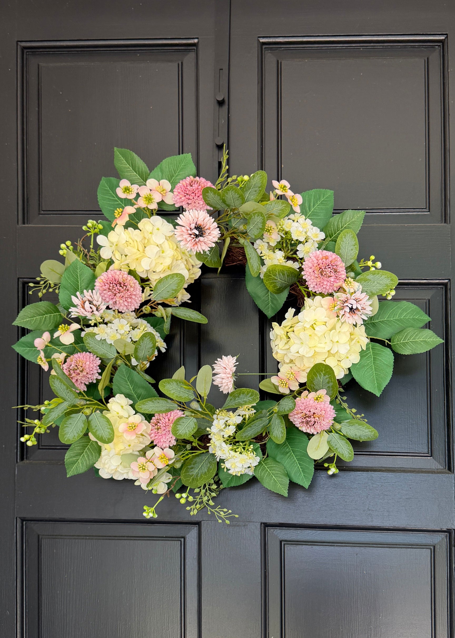 Dahlia and Hydrangea Wreath