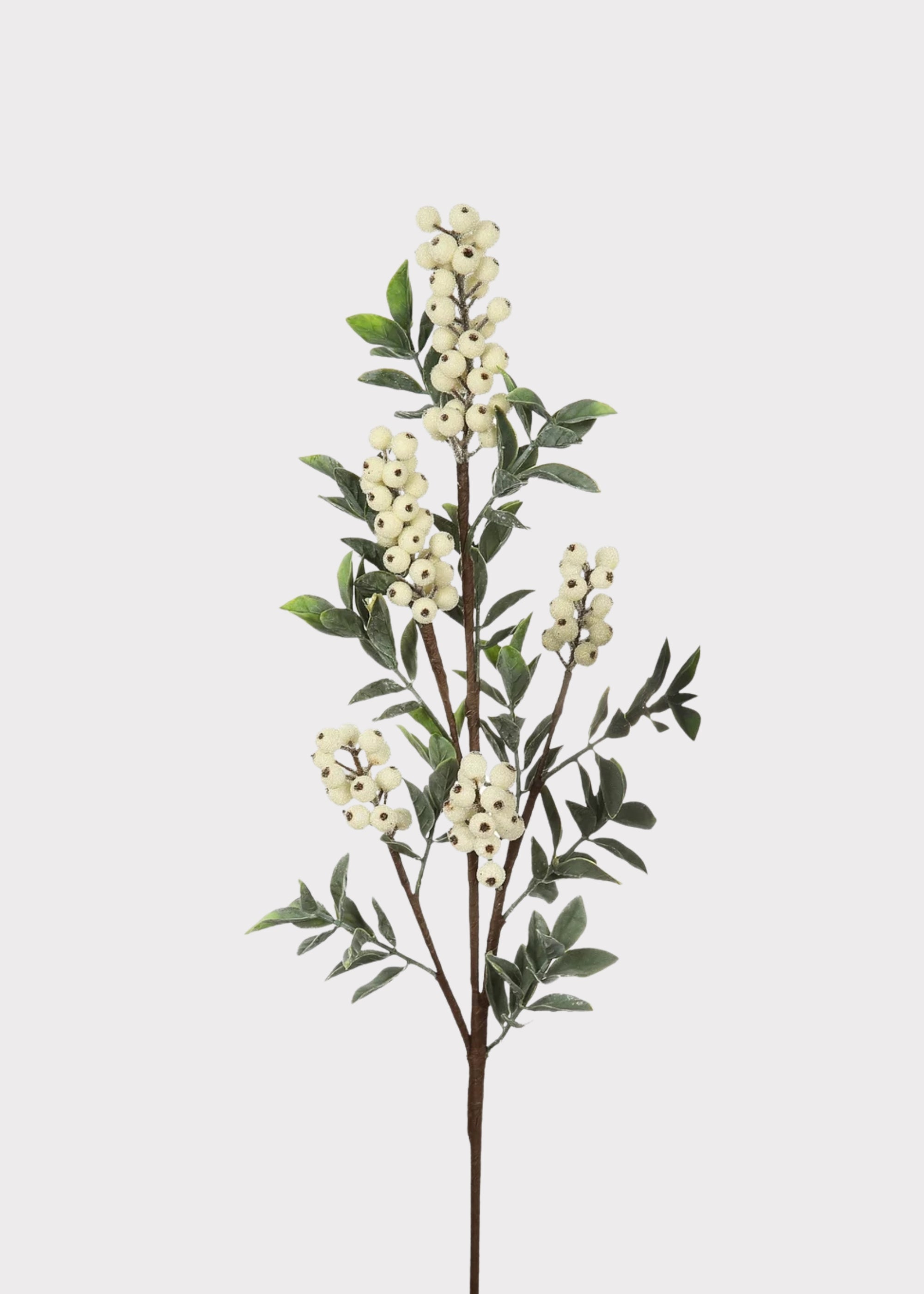 Artificial Holiday Berry Branch in Cream White