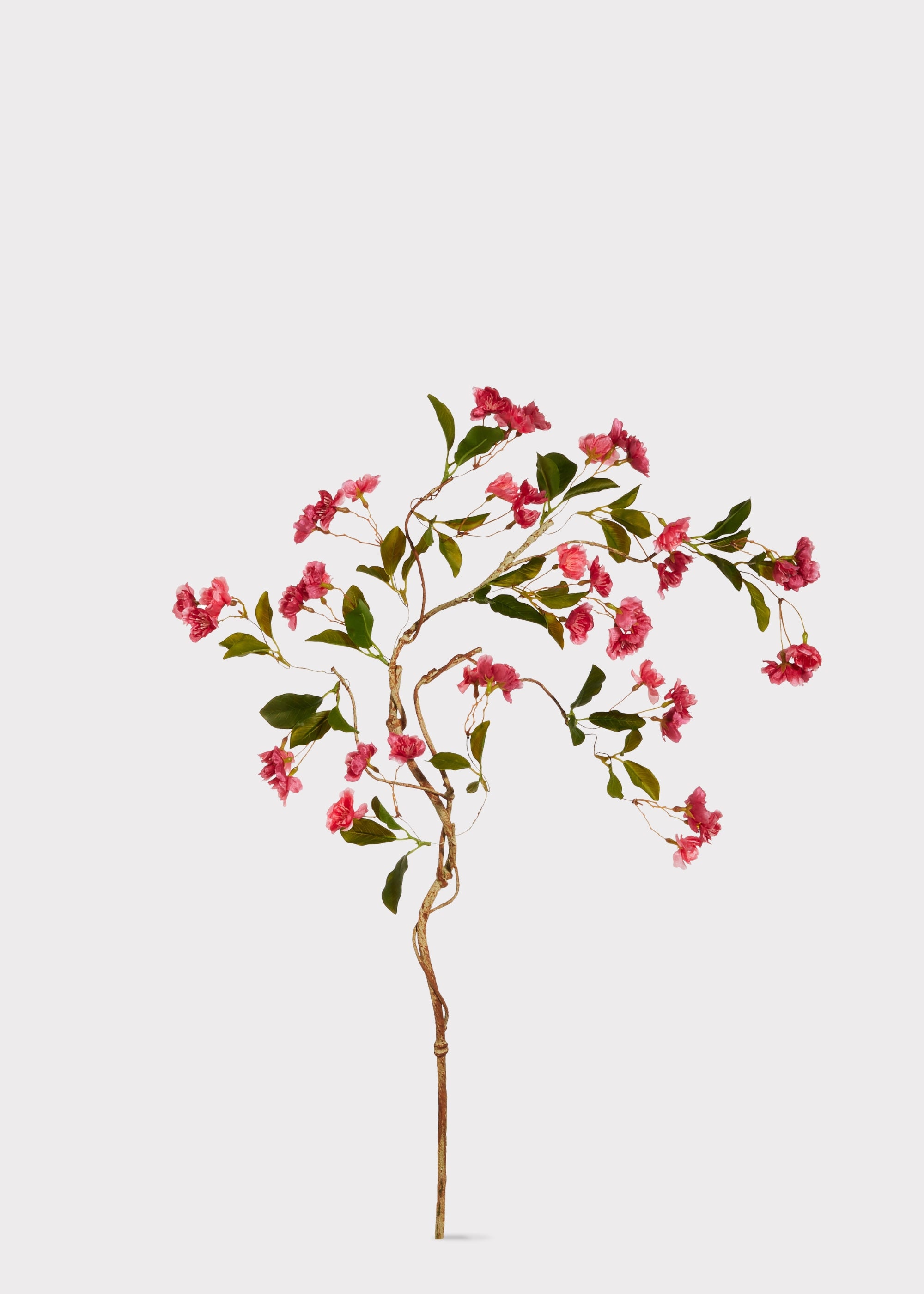 Artificial flower branch with pink cherry blossom flowers