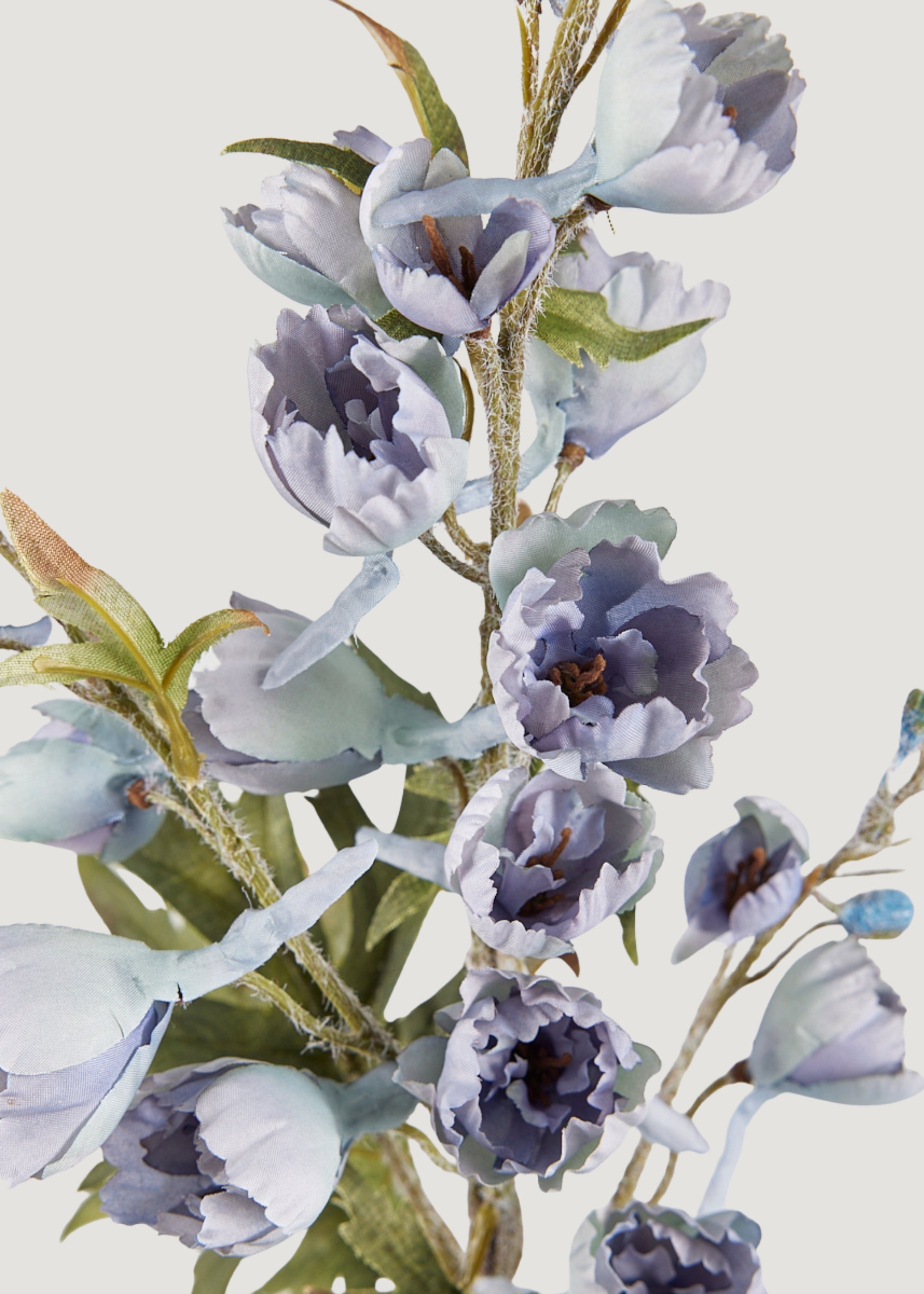 Close-up of Artificial Delphinium Wildflower in Dusty Blue