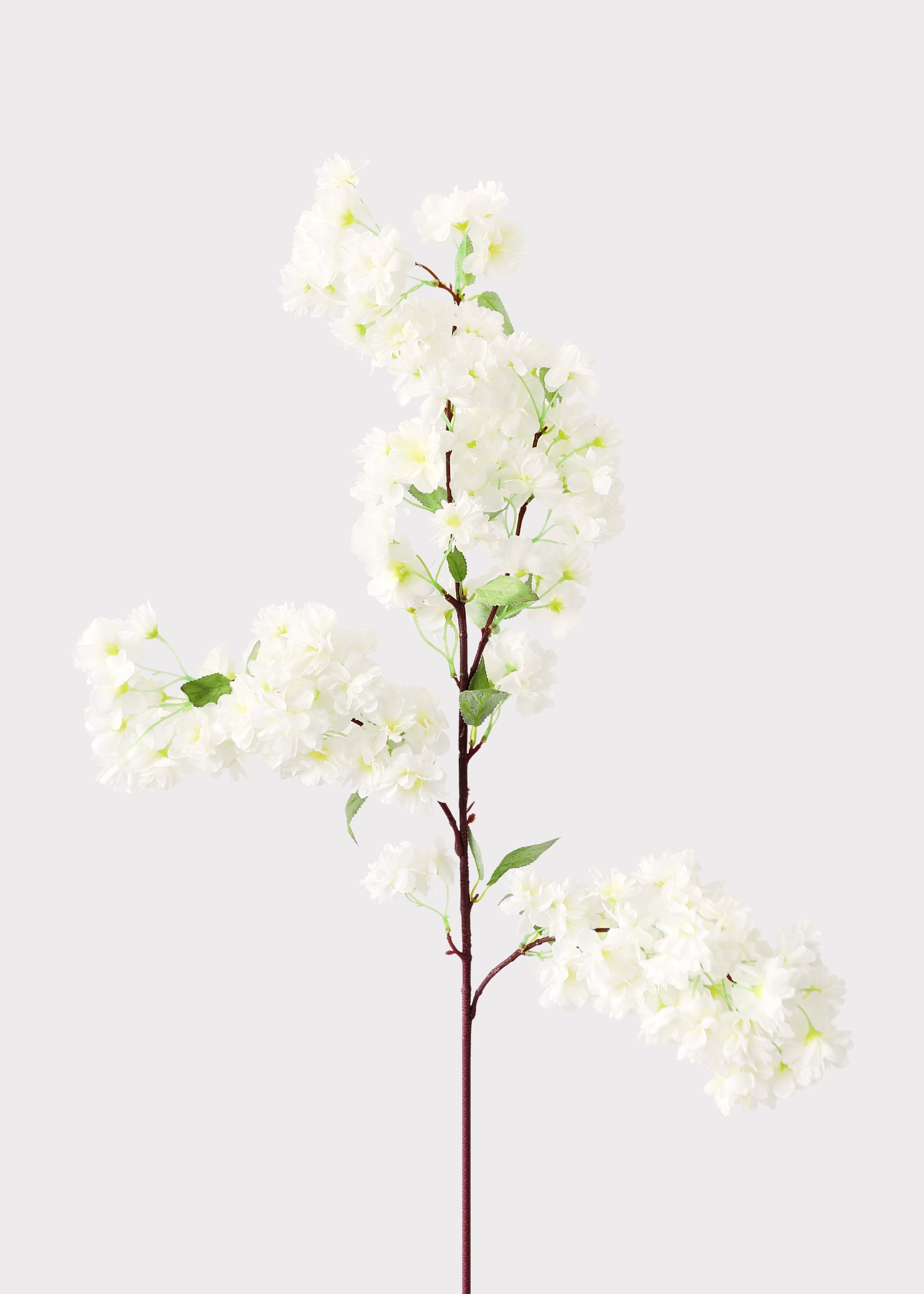 Artificial white cherry blossom flower branch