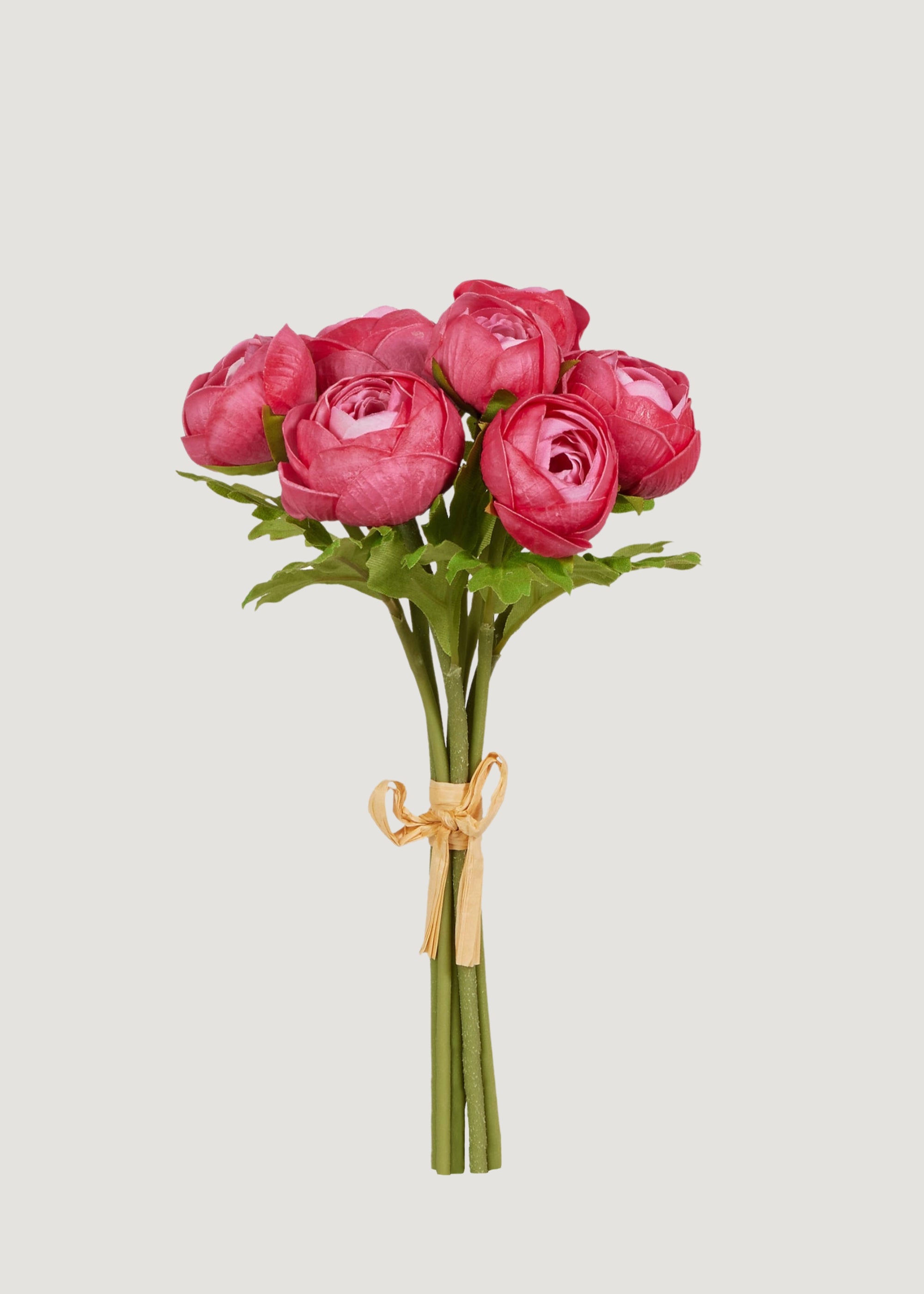 Bundle of 7 Dark Pink Fake Ranunculus