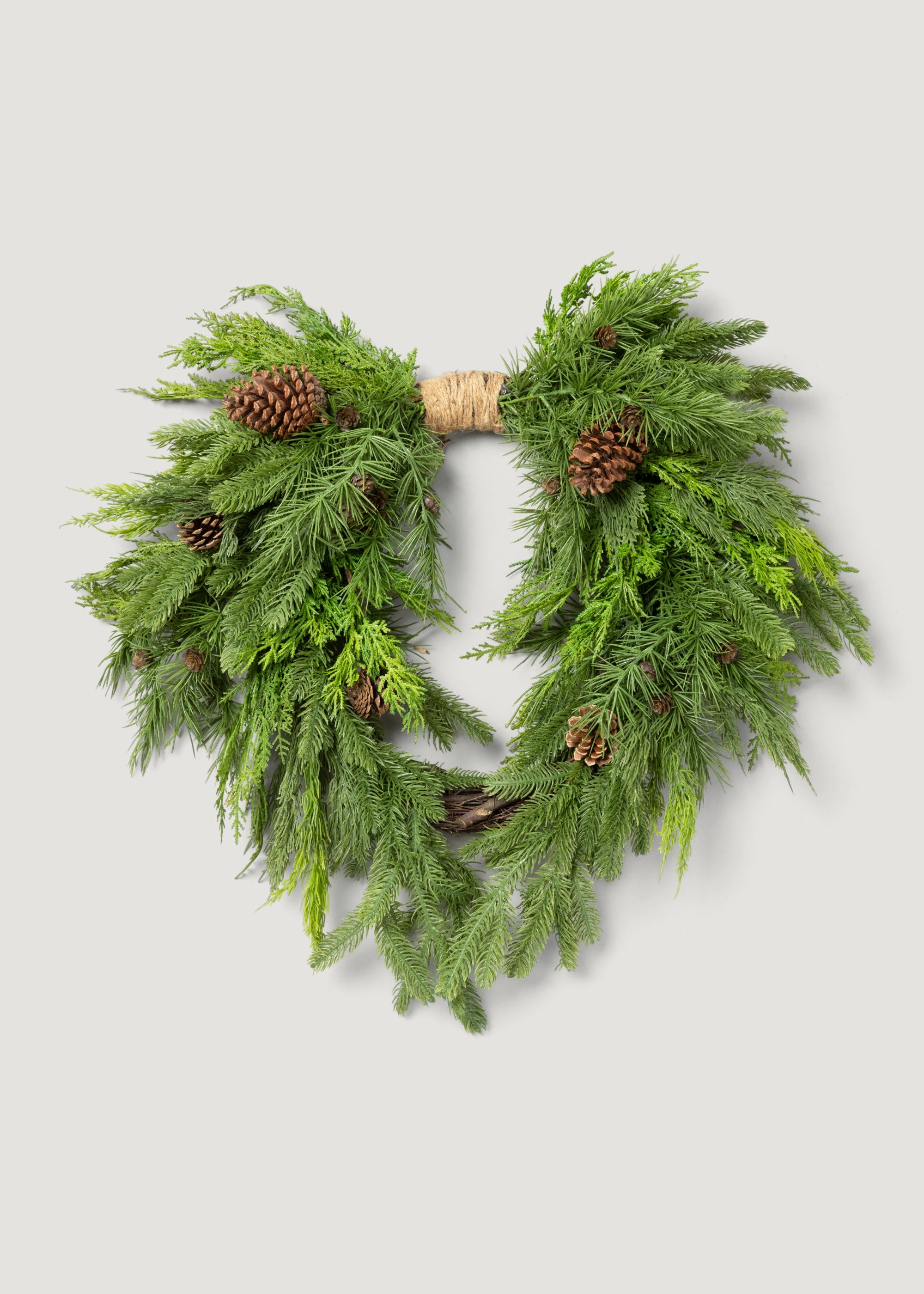 Artificial Heart Pine Wreath