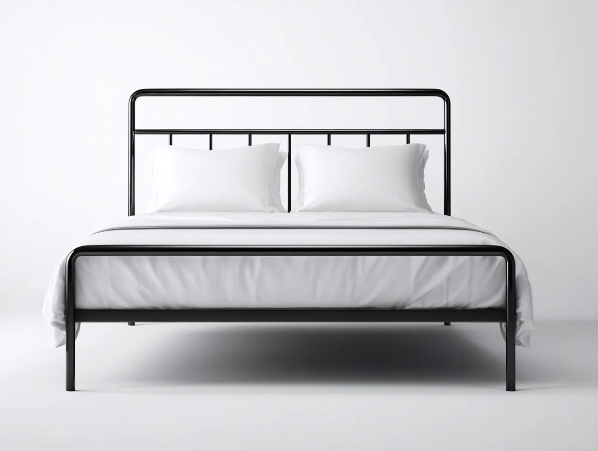 Cama Doble tapizada naranja 200x160x96 cm - cabecero acolchado - base baja-Doralyinterior