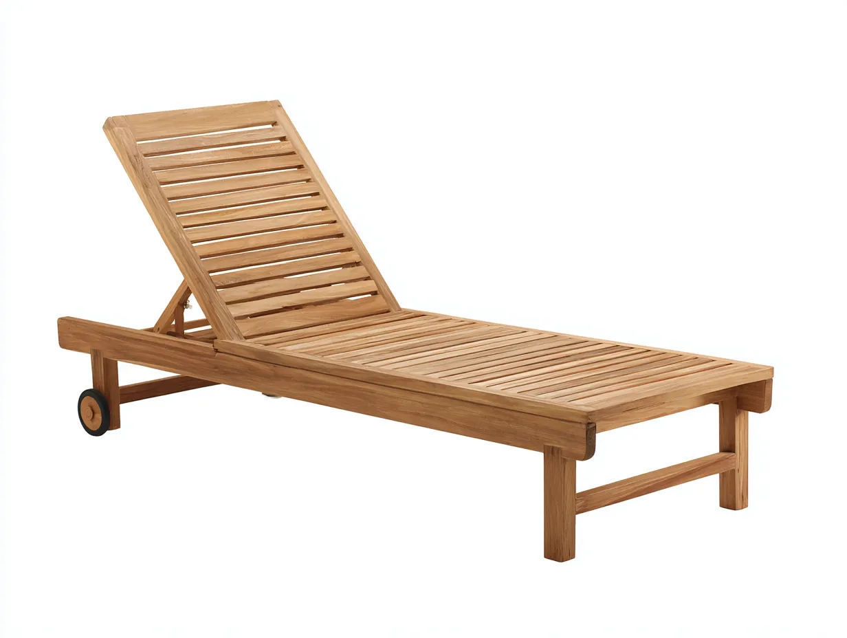 Tumbona de exterior madera 202x69x83 cm - madera natural - diseño con listones-Doralyinterior
