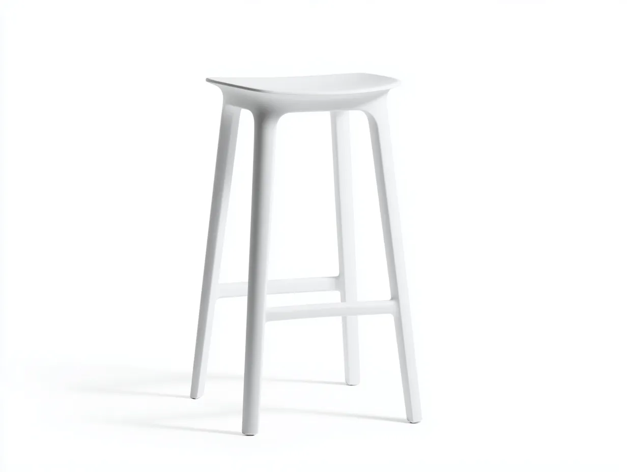 Taburete de Bar de polipropileno blanco 39x39x76 cm - asiento redondo - sin respaldo-Doralyinterior