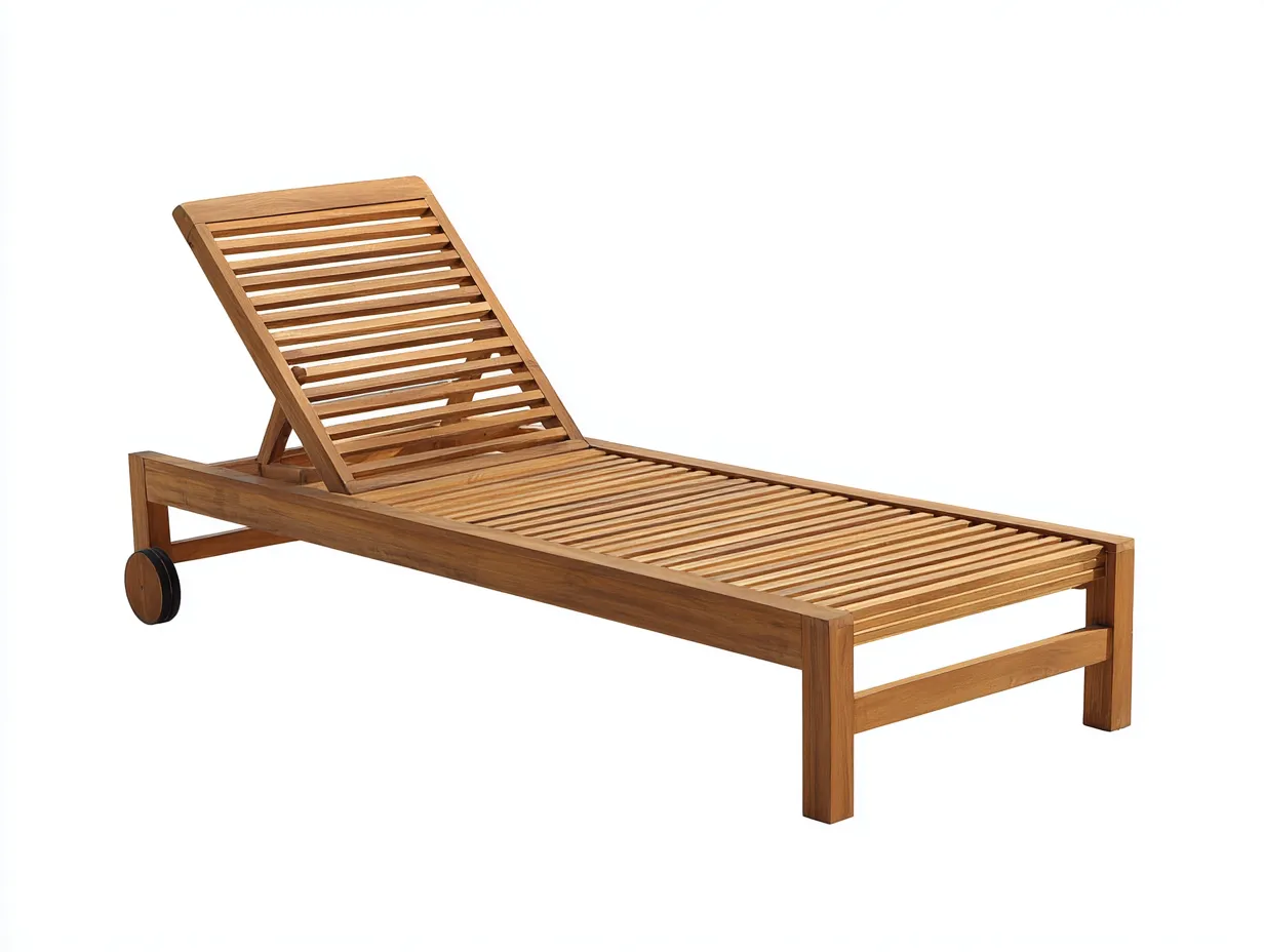Tumbona de exterior madera 196x66x80 cm - madera natural - listones ventilados-Doralyinterior