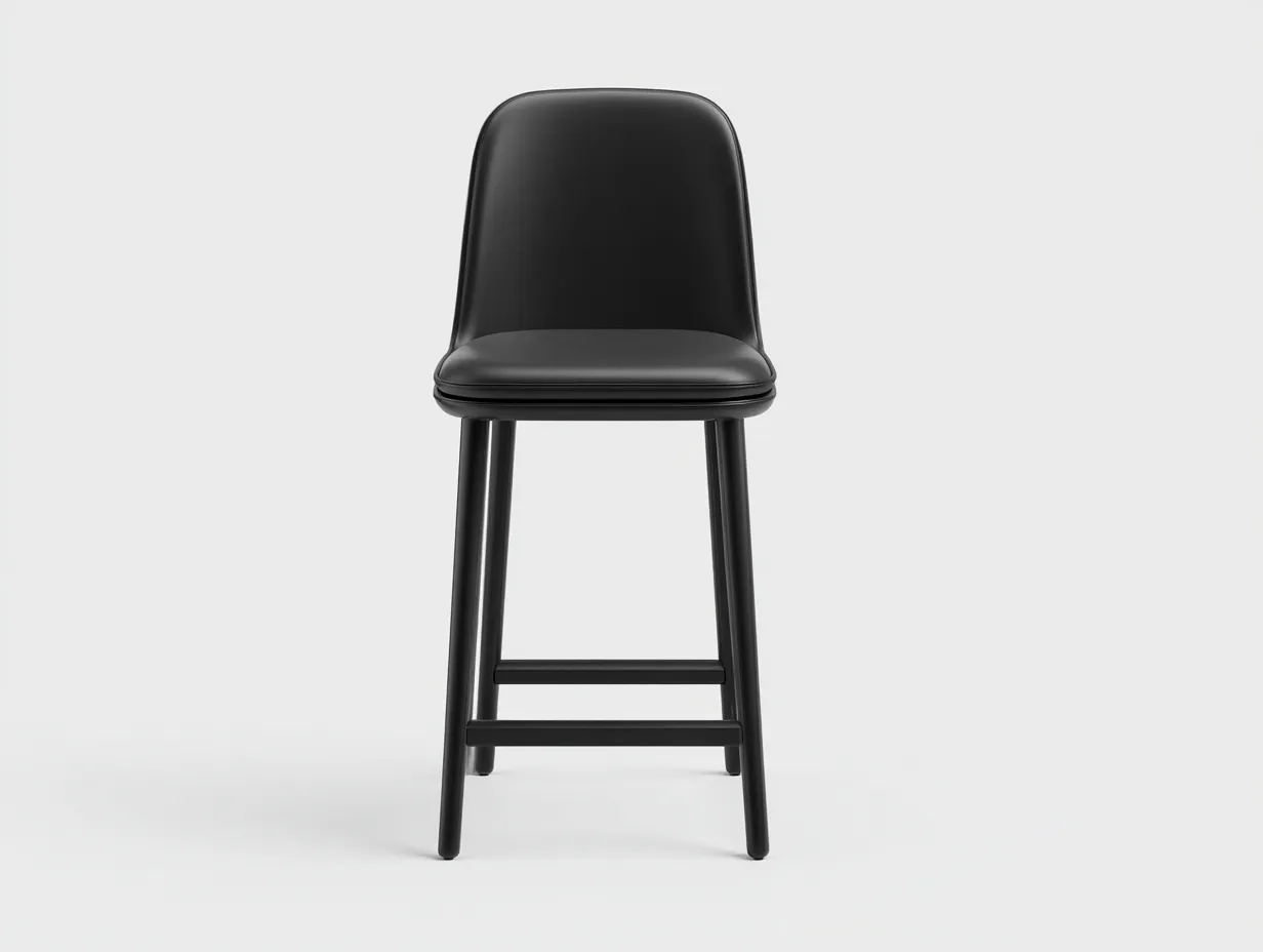 Taburete de Bar de polipropileno negro 45x48x100 cm - asiento acolchado - diseño moderno-Doralyinterior