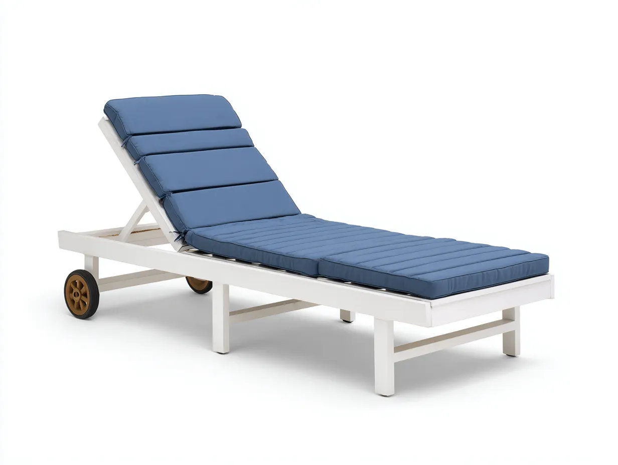 Tumbona de exterior madera 190x66x82 cm - blanco y madera natural - con reposabrazos-Doralyinterior