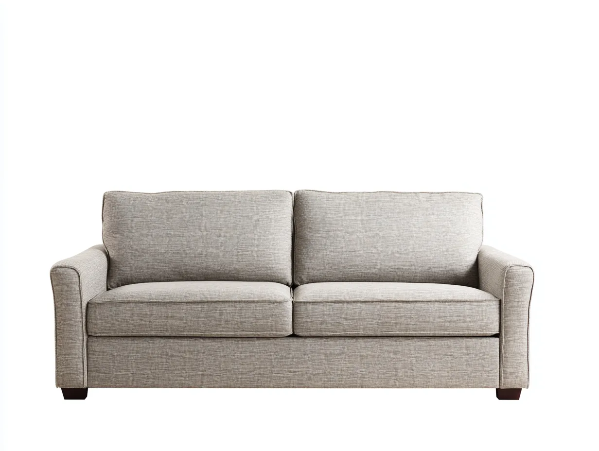 Sofá de Dos Plazas tapizado 190x89x84 cm - beige y negro - salón clásico de brazos redondeados