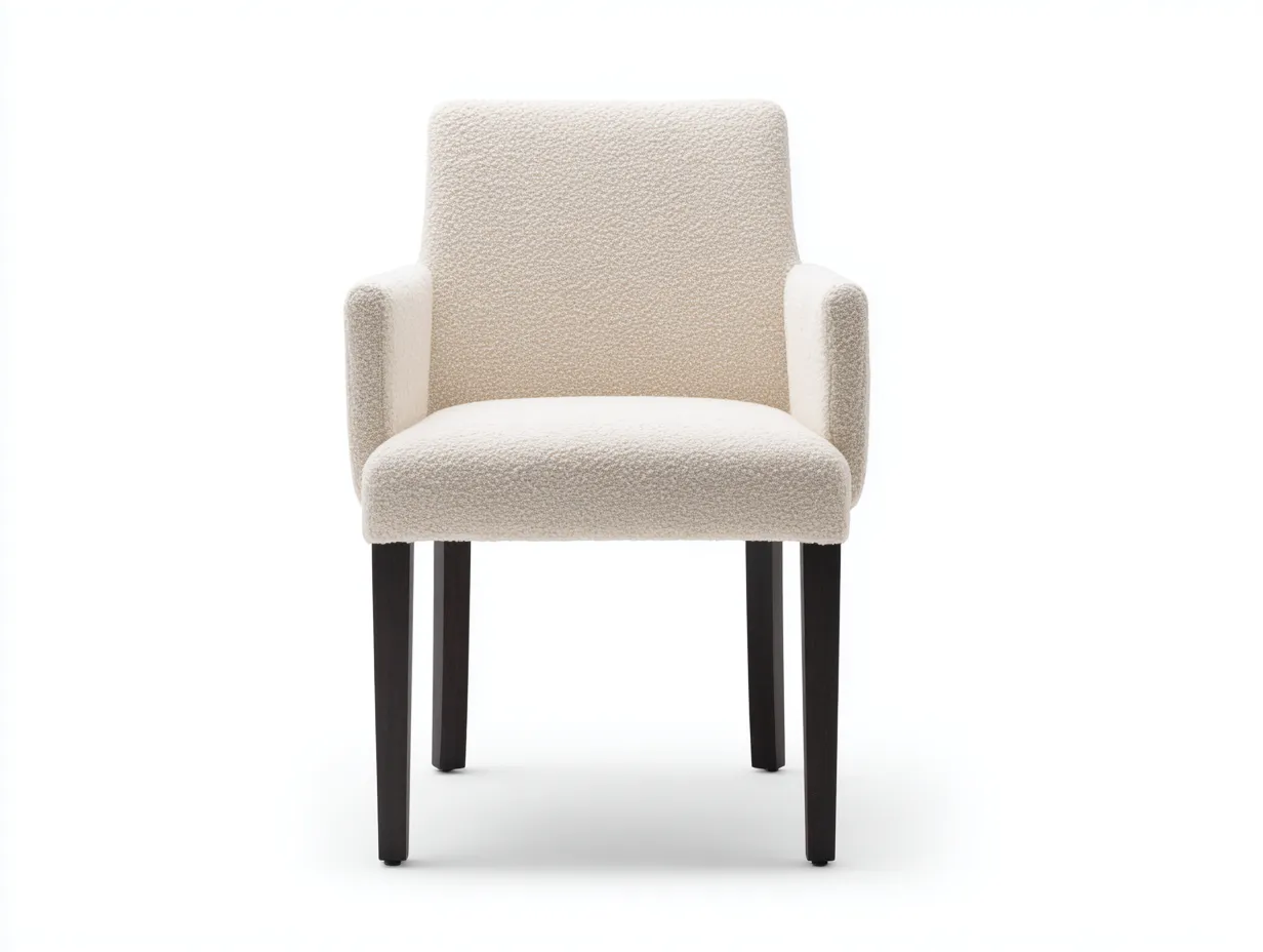 Sillón de Descanso tapizado 59x61x81 cm - blanco roto y negro - respaldo alto para salón