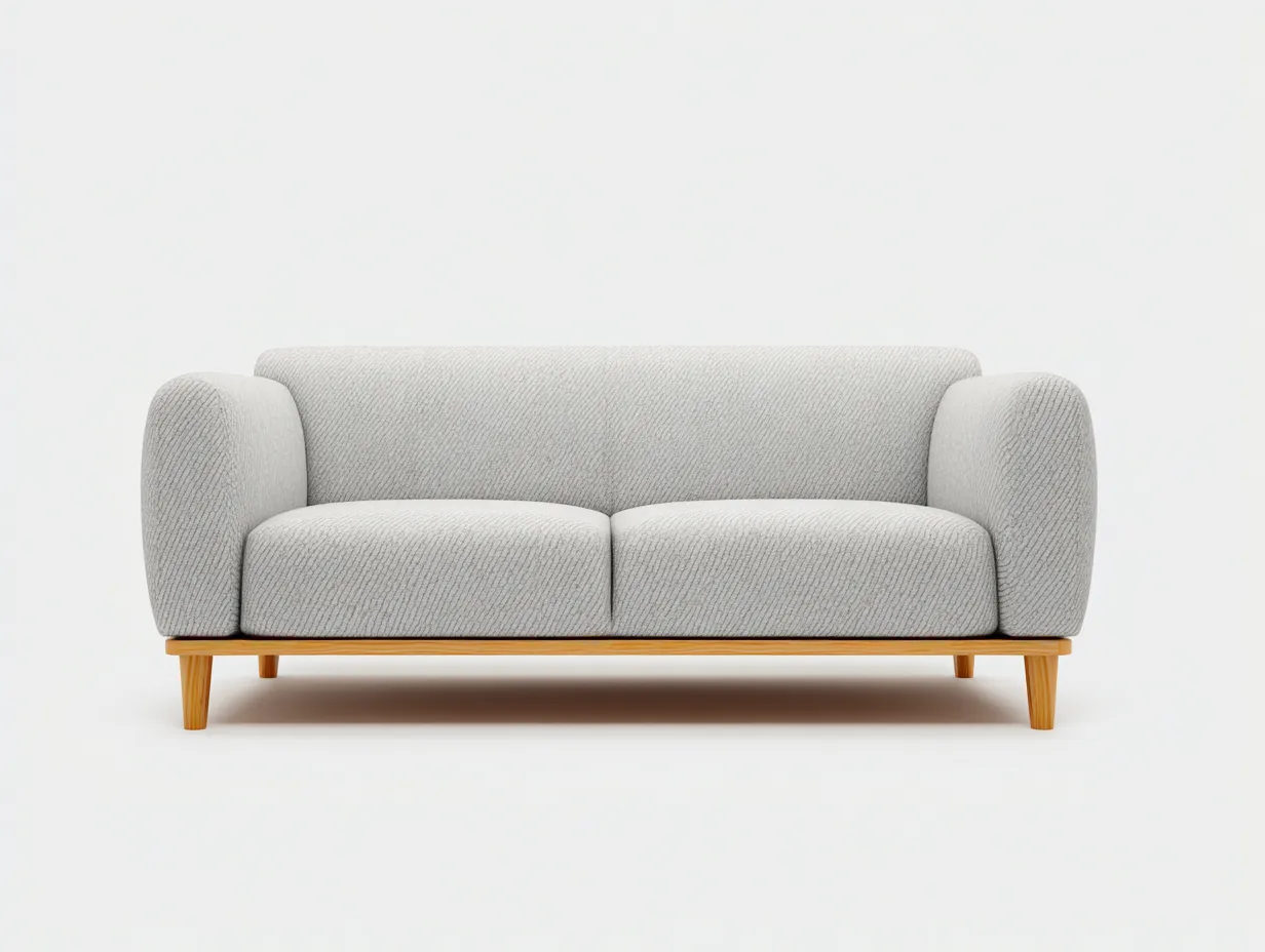 Sofá de Dos Plazas tapizado 178x88x82 cm - gris y marrón - salón nórdico compacto
