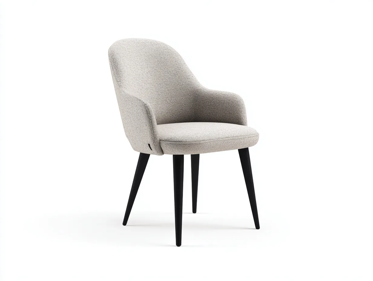 Sillón de Descanso tapizado 58x62x84 cm - gris claro y negro - con patas inclinadas para salón