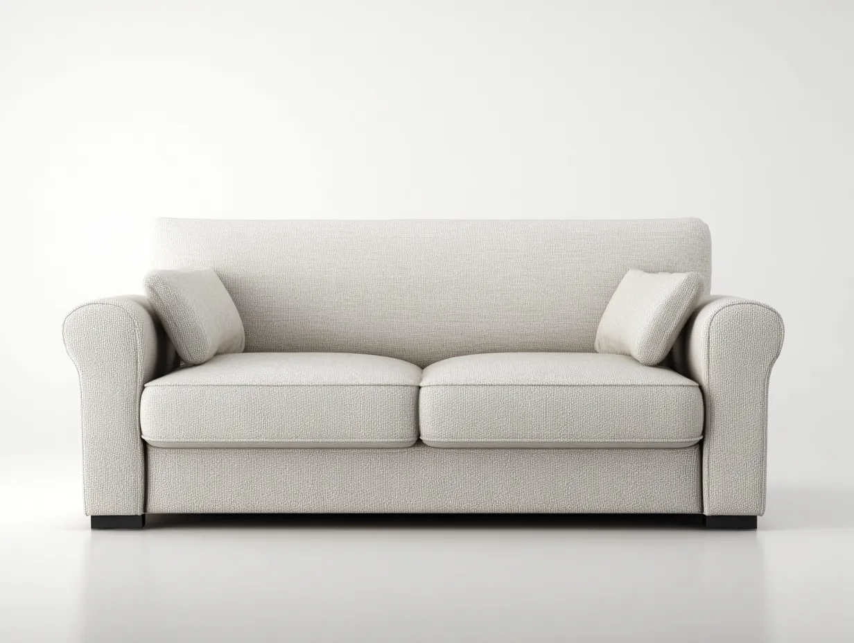 Sofá de Dos Plazas tapizado 192x92x83 cm - beige y negro - salón acogedor con brazos curvos