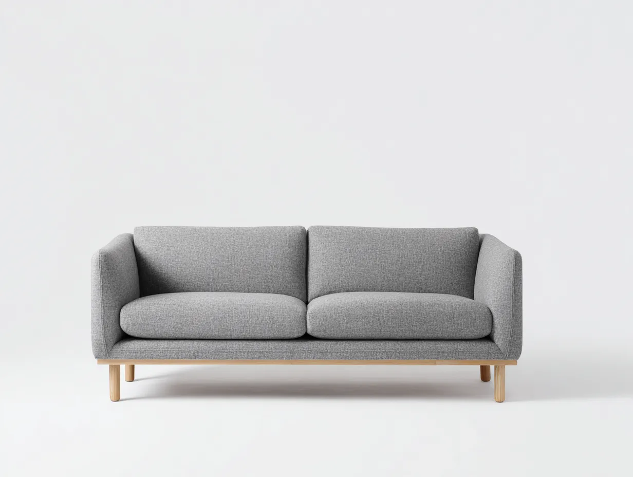 Sofá de Dos Plazas tapizado 188x90x80 cm - gris y marrón - salón minimalista con asiento doble