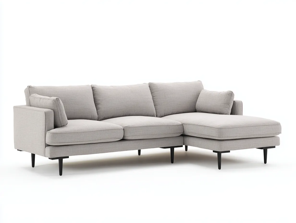 Sofá Esquinero tapizado 282x170x86 cm - gris y negro - salón amplio de líneas rectas-Zivadohome