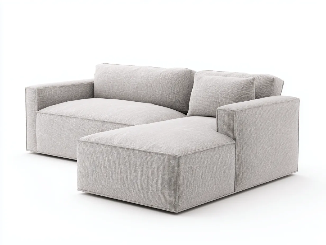Sofá Esquinero tapizado 272x170x76 cm - gris - salón minimalista con estructura baja-Zivadohome