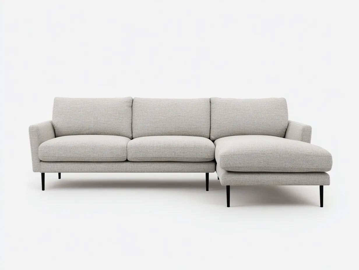 Sofá Esquinero tapizado 278x165x84 cm - gris y negro - salón moderno con reposo extendido-Zivadohome