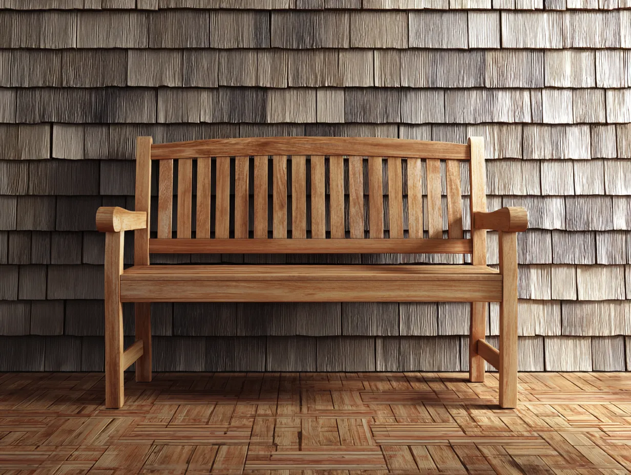 Banco de exterior madera 150x60x90 cm - madera natural - respaldo de lamas para terraza-Zimoioliving
