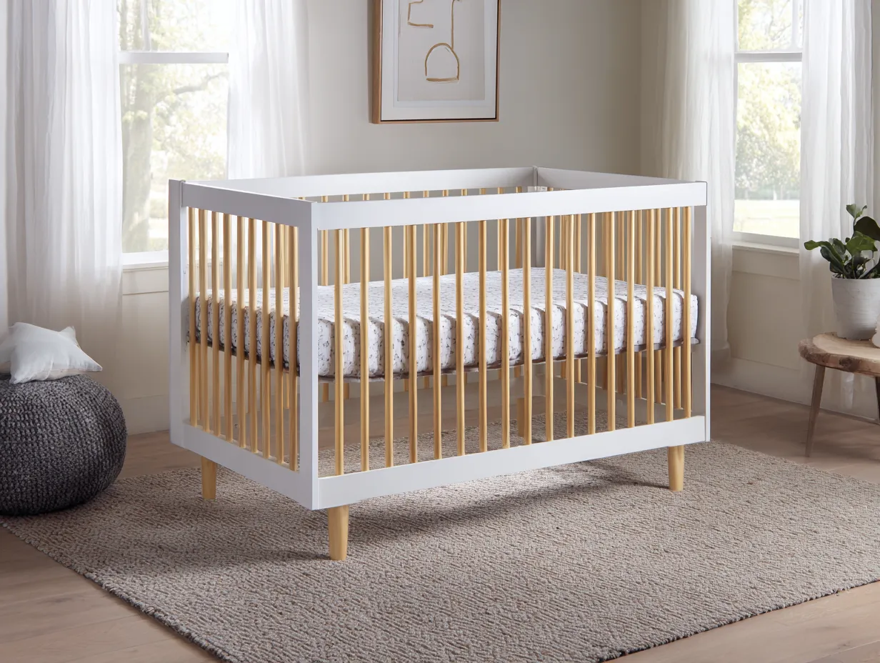 Cama Infantil de madera 140x70x91 cm - blanco y marrón - dormitorio infantil estilo nórdico-Zimoioliving