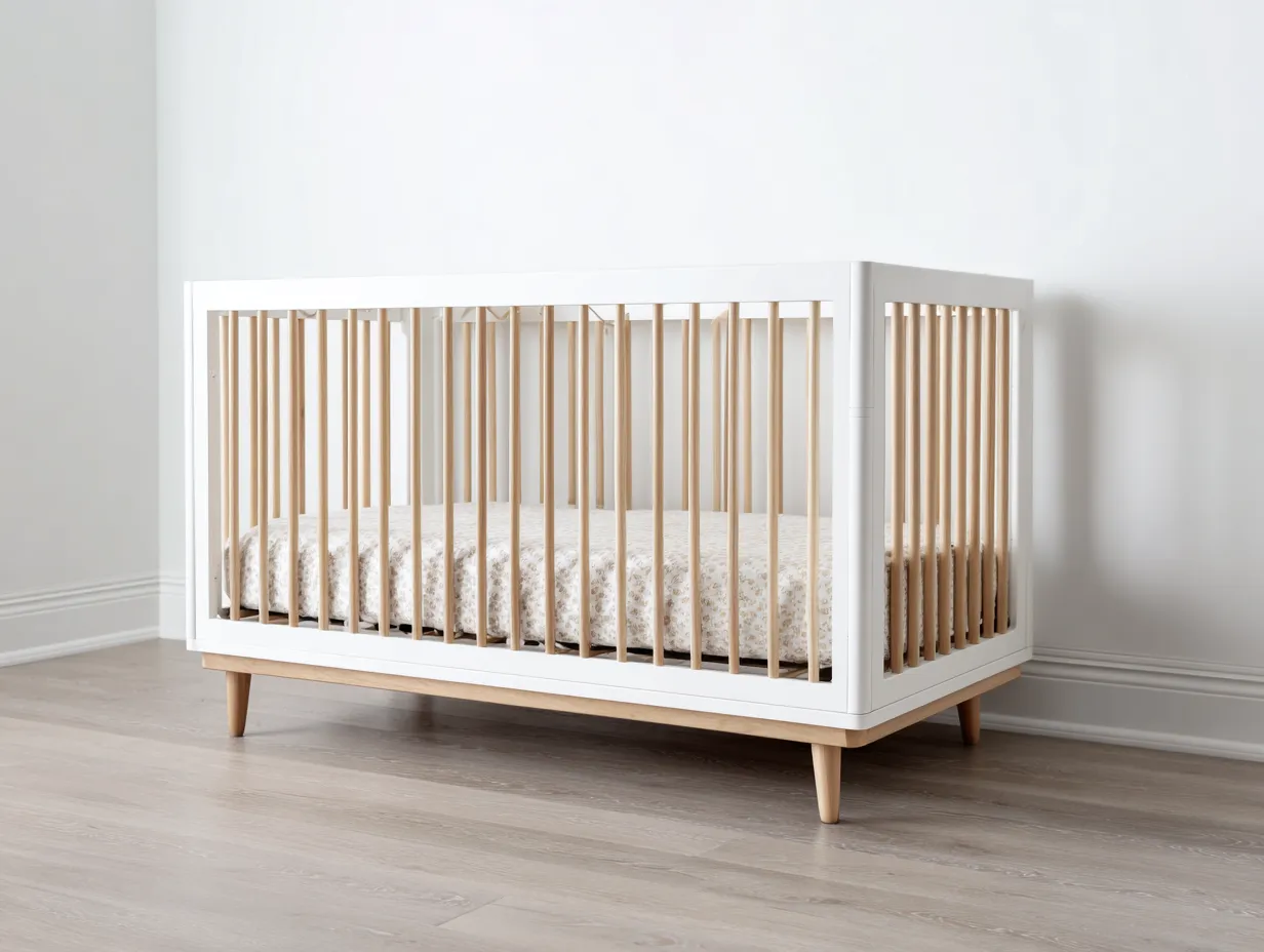 Cama Infantil de madera 143x73x89 cm - blanco y marrón - dormitorio con base elevada-Zimoioliving