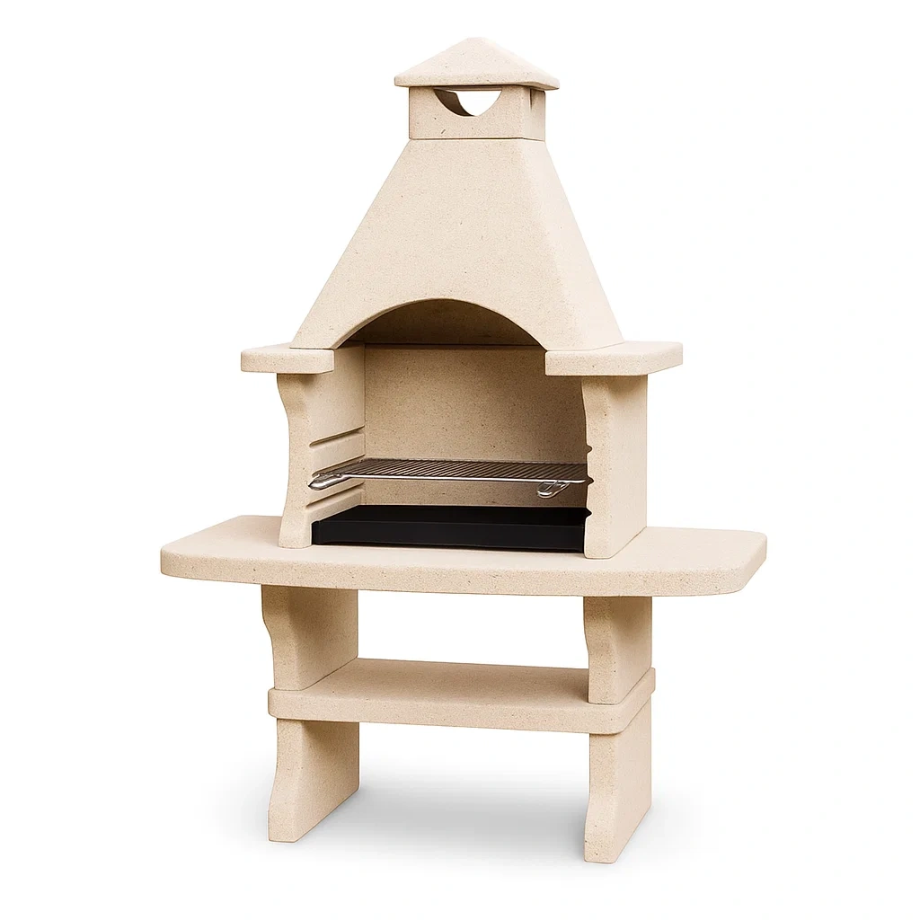Betongrillkamin Creme 210x110x65 cm-COZYARONE