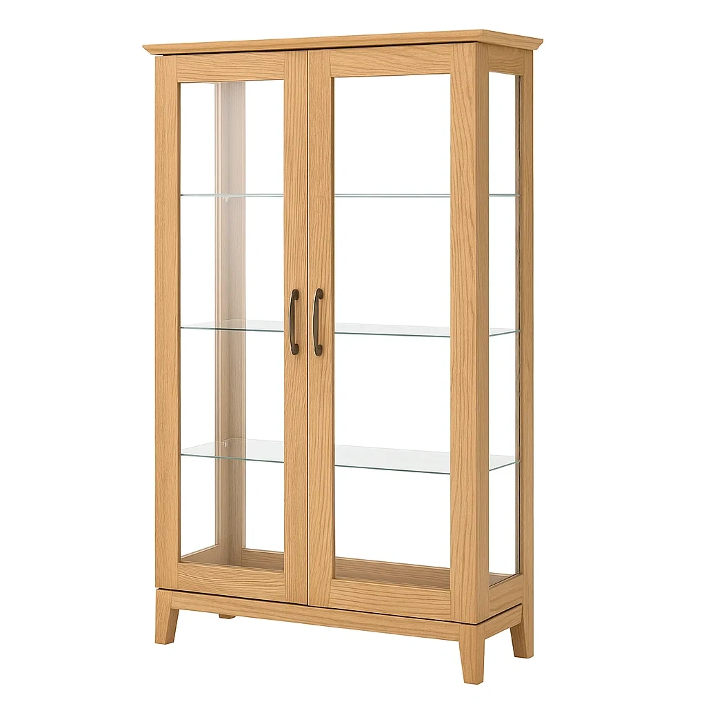 Vitrine Eiche Glas mit Doppeltüren-COZYARONE