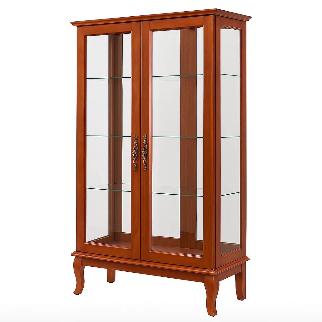 Vitrine Holz Glas 180 cm Braun-COZYARONE