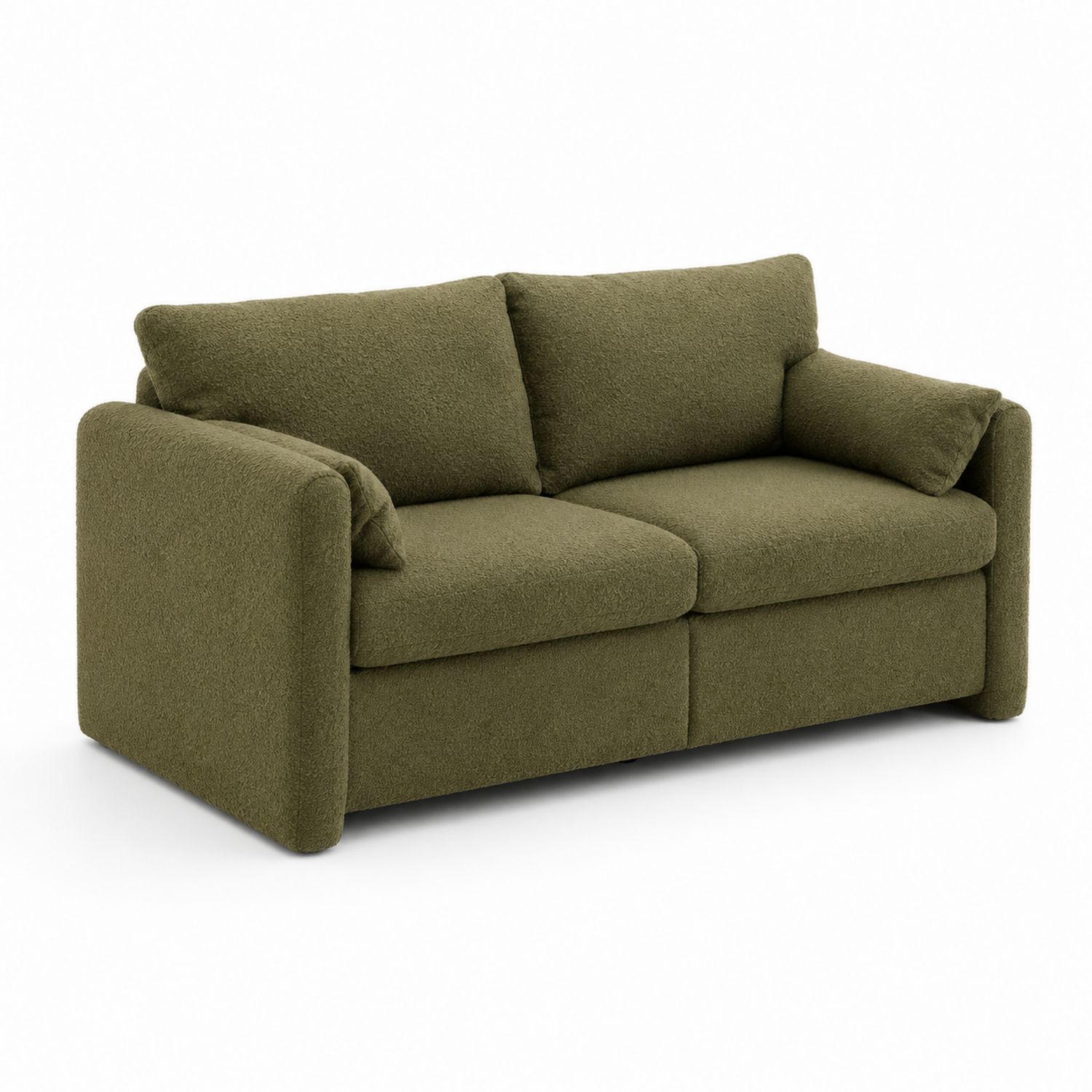 Canapé 2 places en tissu bouclette vert 200x100x85cm