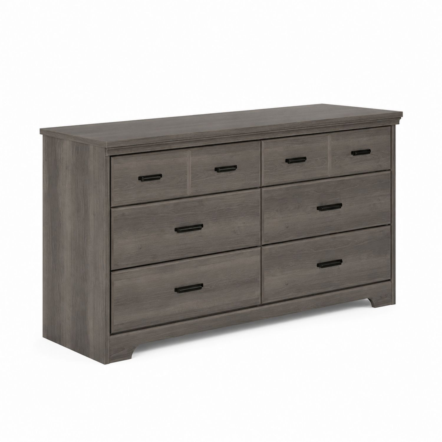 Commode 6 tiroirs en bois de pin gris