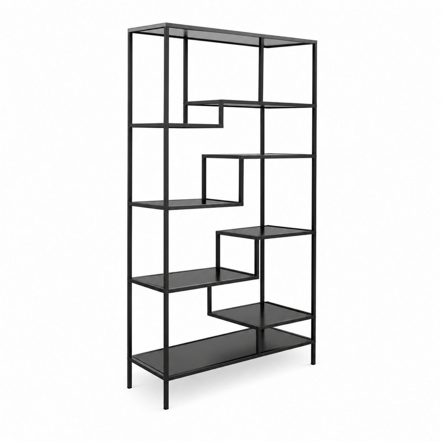 Étagère en métal noir 182x80x30 cm