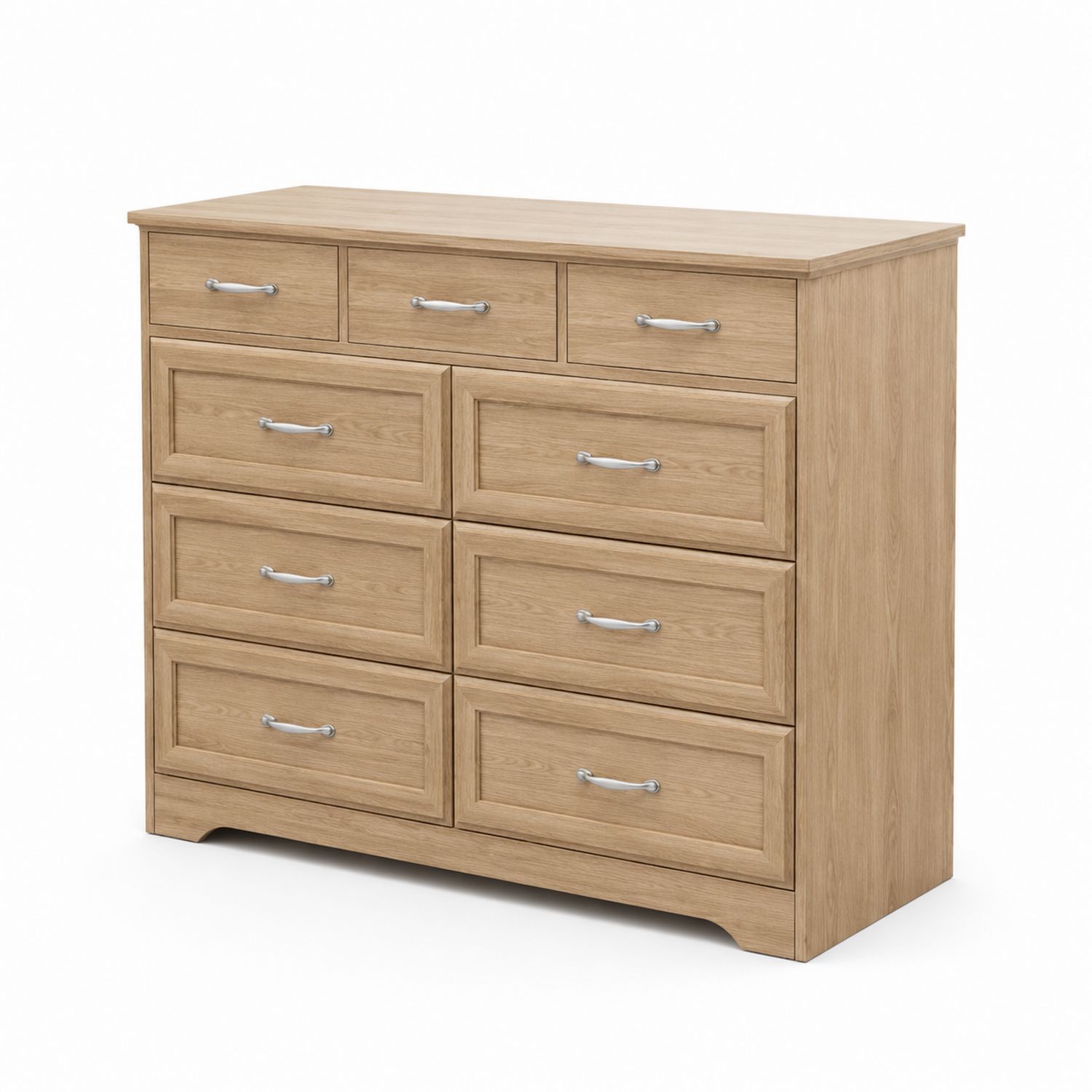 Commode en bois avec 8 tiroirs en chêne clair