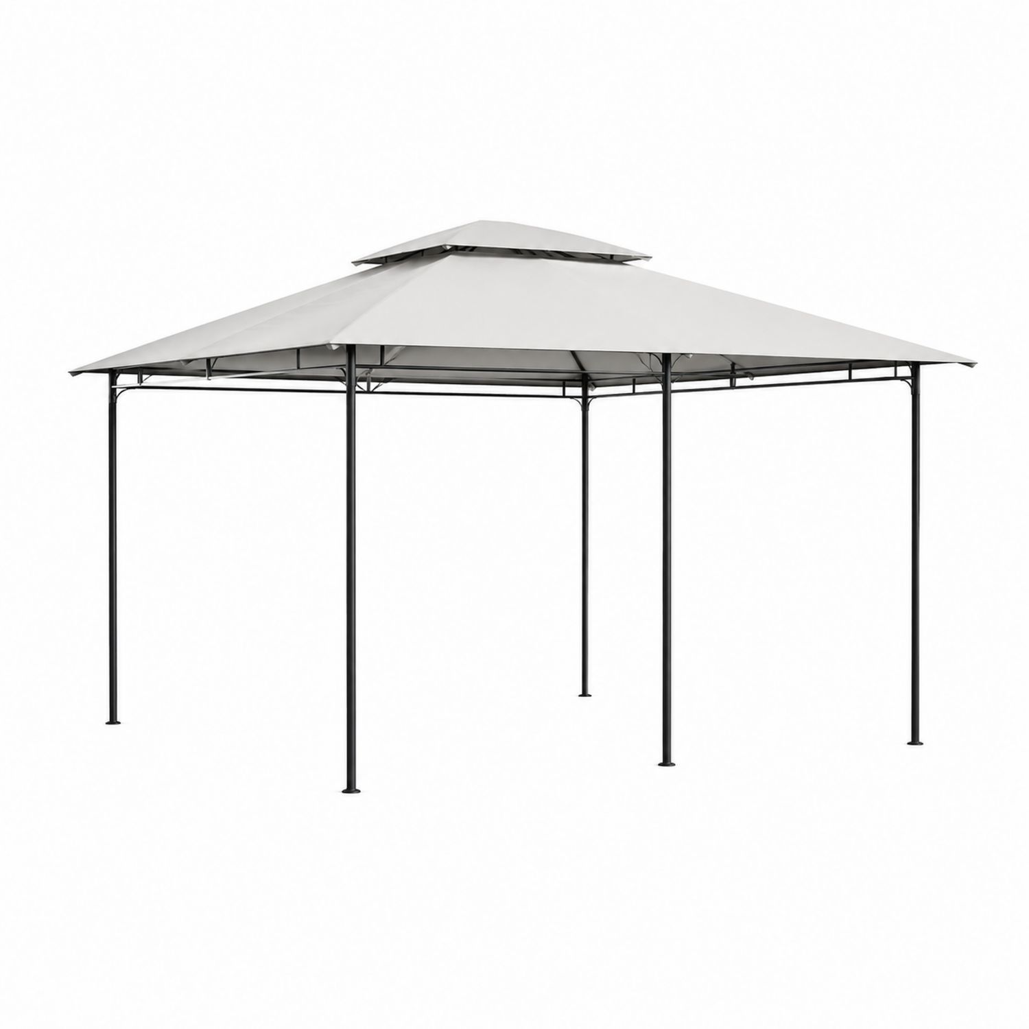 Rechteckiger Gartenpavillon 3x4m Stahl Polyester Beige