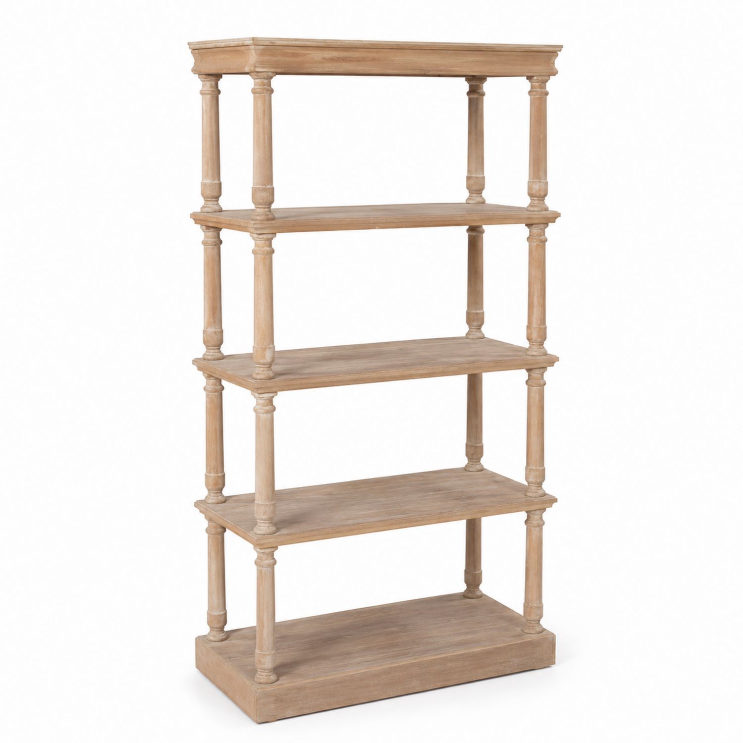 Regal Eiche Holz 5 Ebenen 180x80x35cm Natur