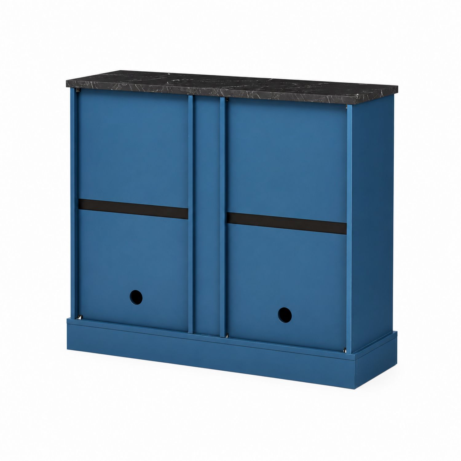 Metall Sideboard mit Marmorplatte Blau/Schwarz